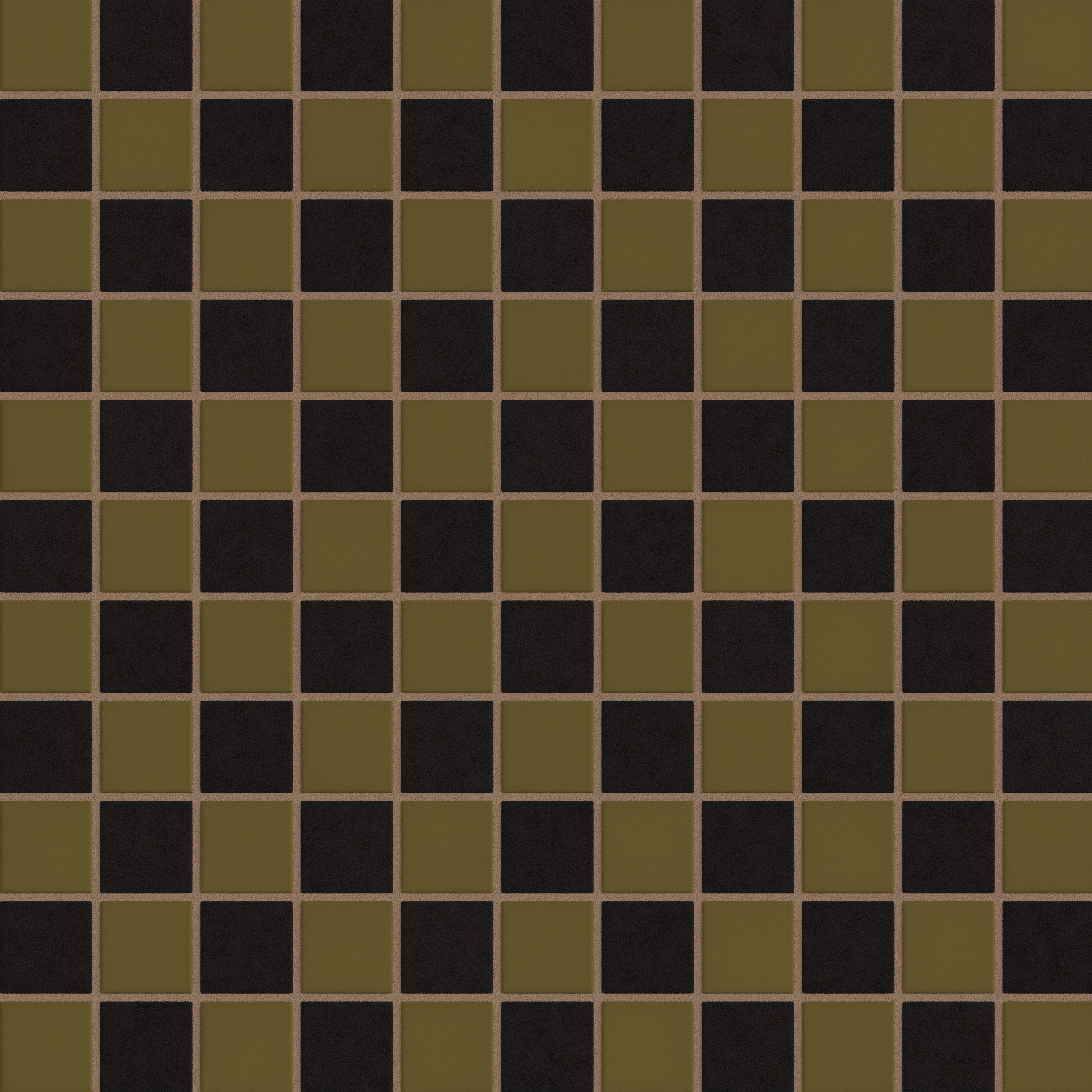 2x2 Checkerboard Original Ceramic Tile in Chaparral Matte & Raven Matte