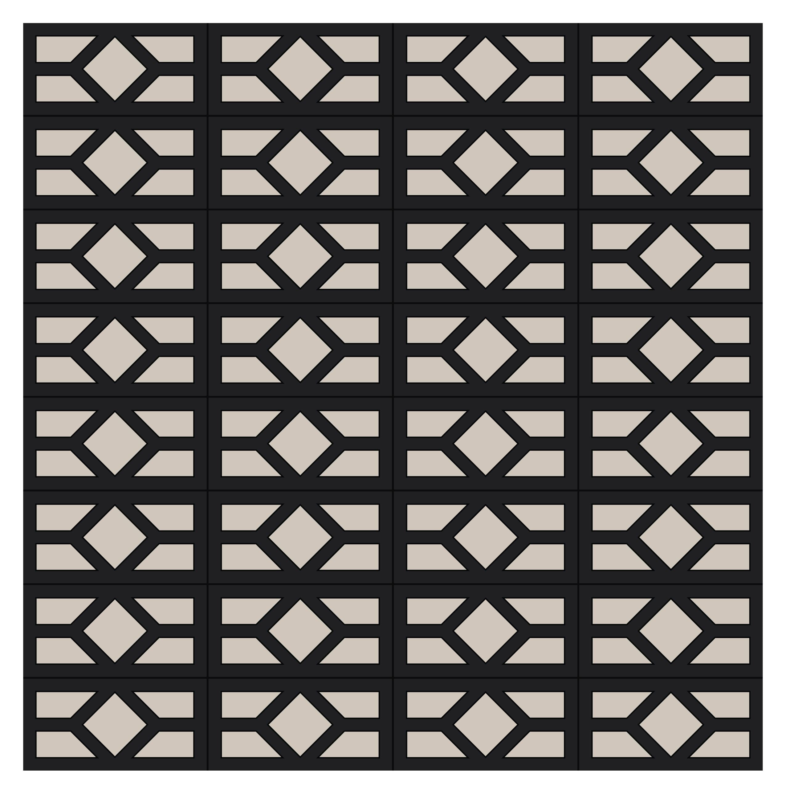 6x12 Handpainted Tile Chicago in Black Motif