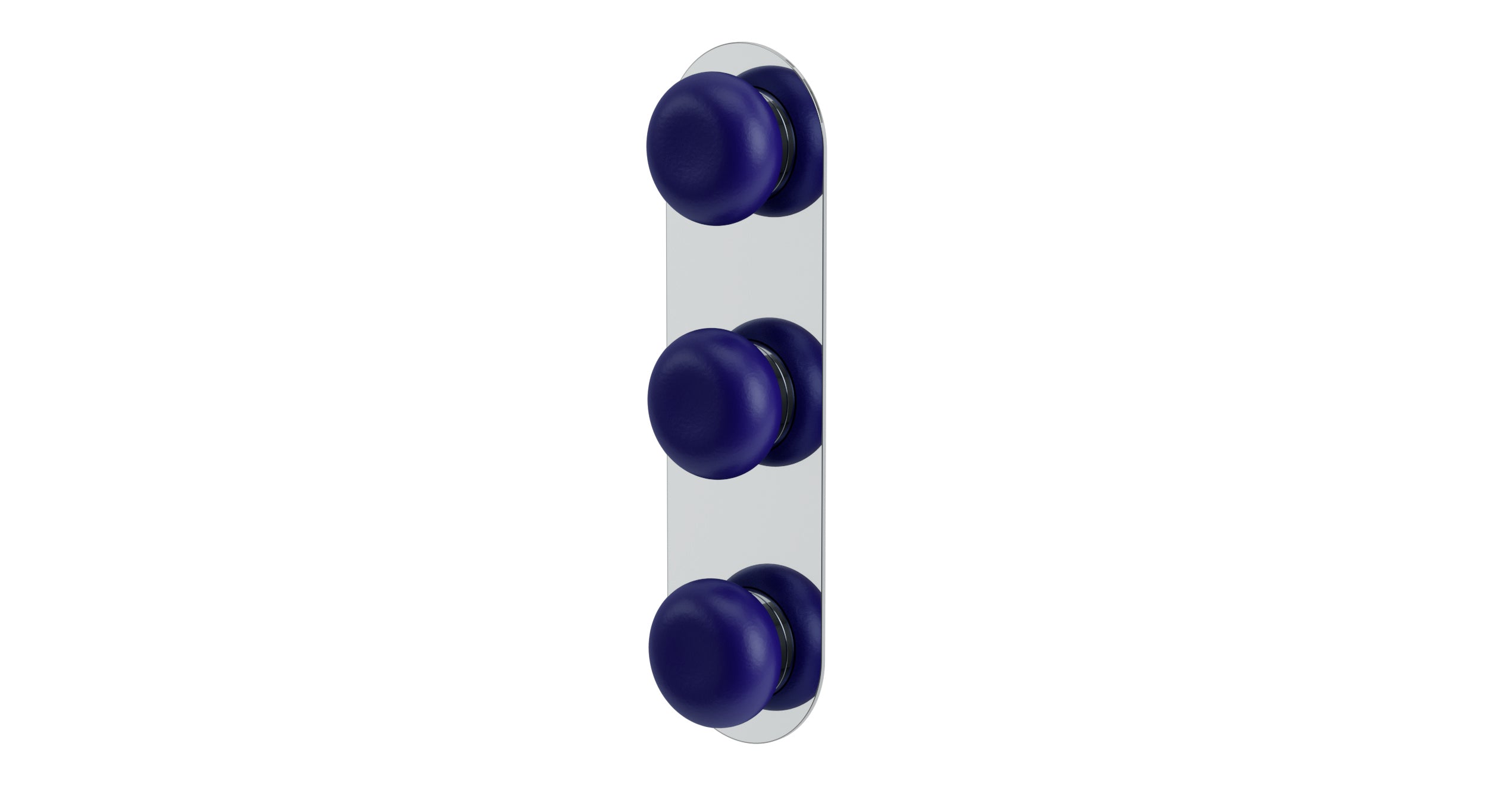 Foundry Three Handle Wall Mount Shower Trim with Pebble Ceramic Knob Handles