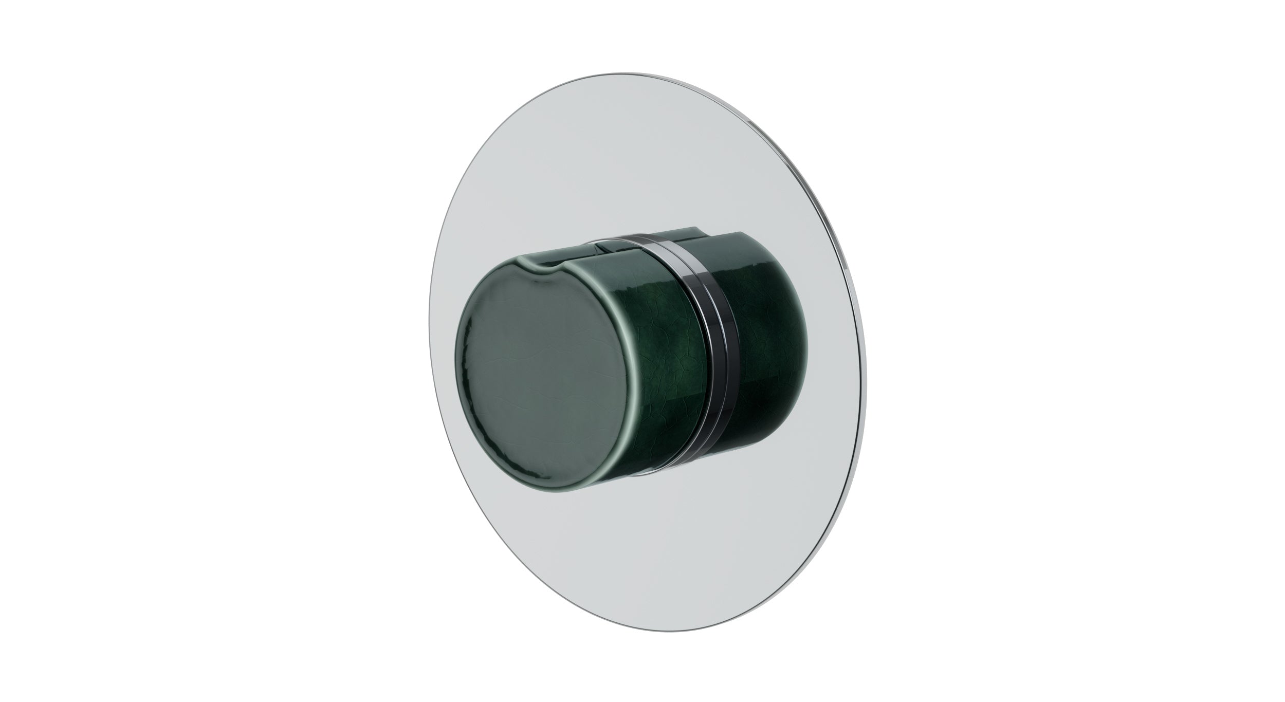 Foundry One Handle Wall Mount Shower Trim with Groove Ceramic Knob Handle in Polished Chrome