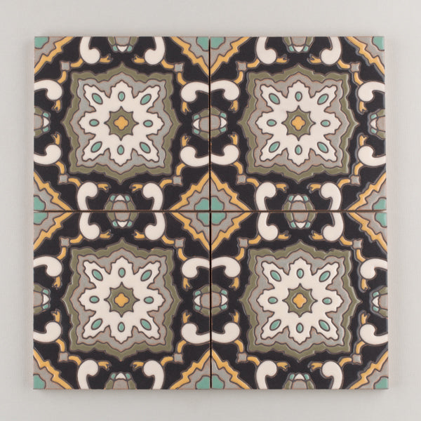 6x6 Handpainted Tile San Sebastian in Neutral Motif