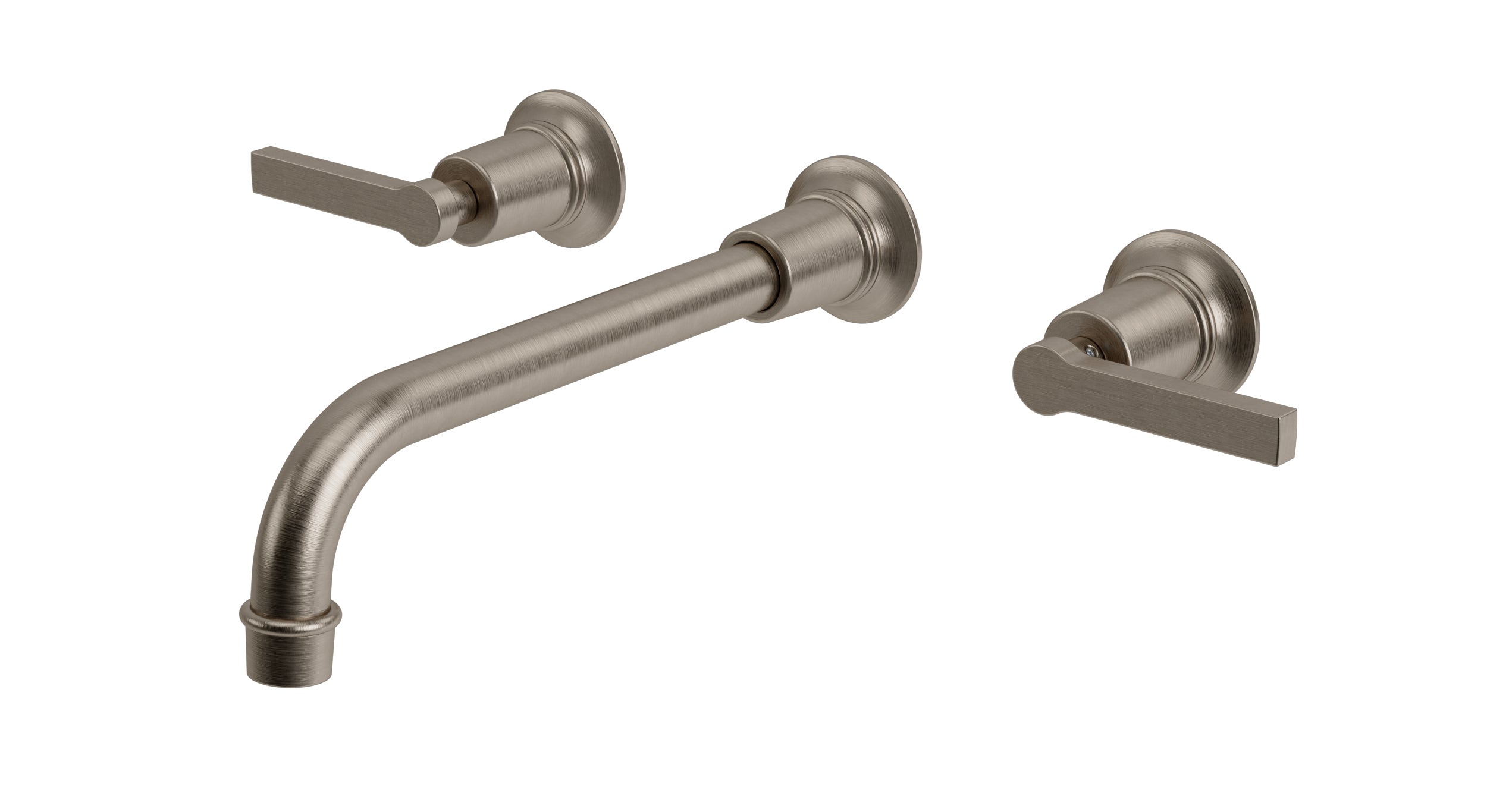 Emerson Two Handle Wall Mount 10" Lavatory Faucet with Classic Lever Handles in Antique Nickel