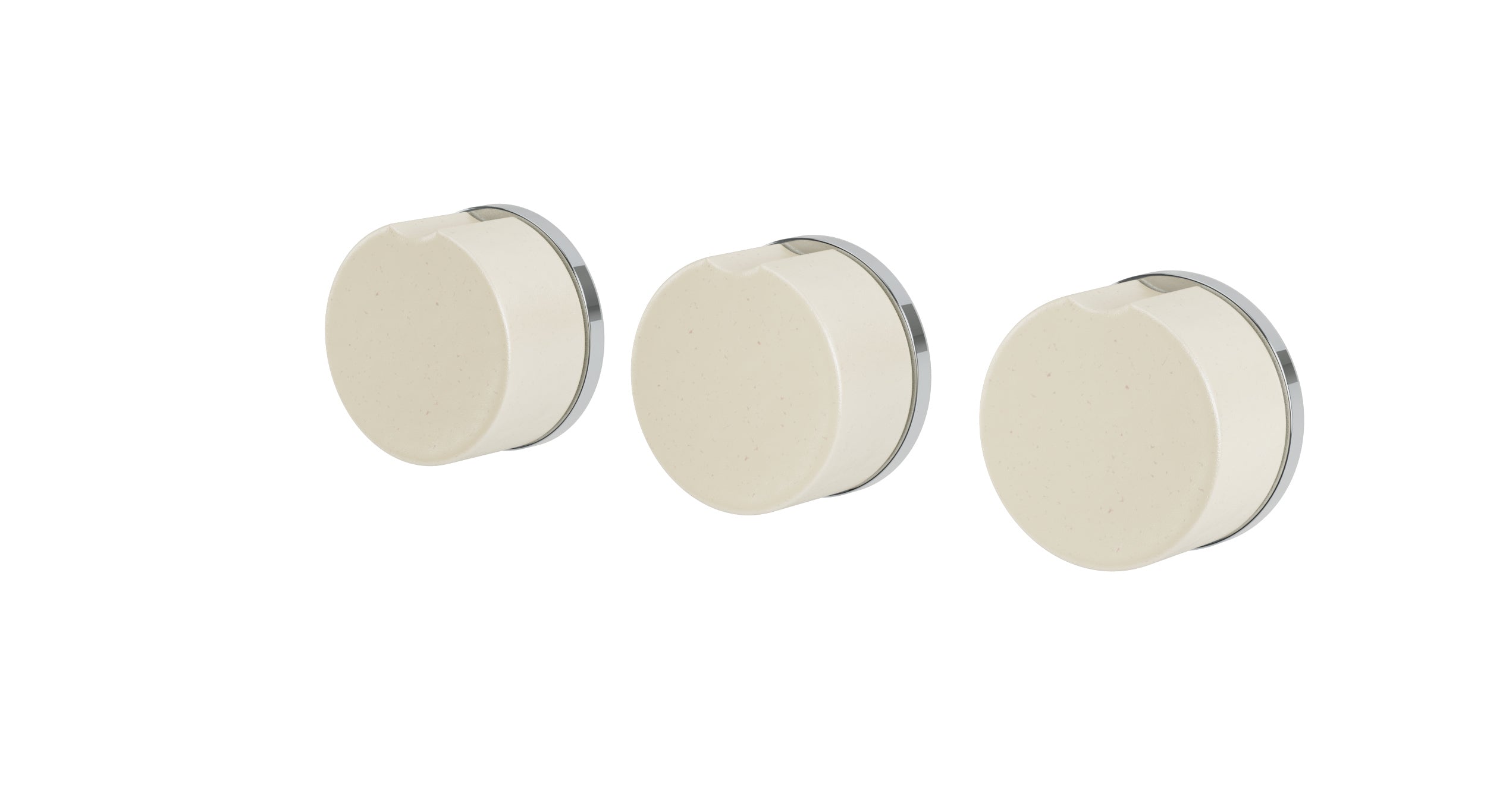 Foundry Three Handle Wall Mount Bath Trim with Diverter/Volume Control and Groove Ceramic Knob Handles in Polished Chrome