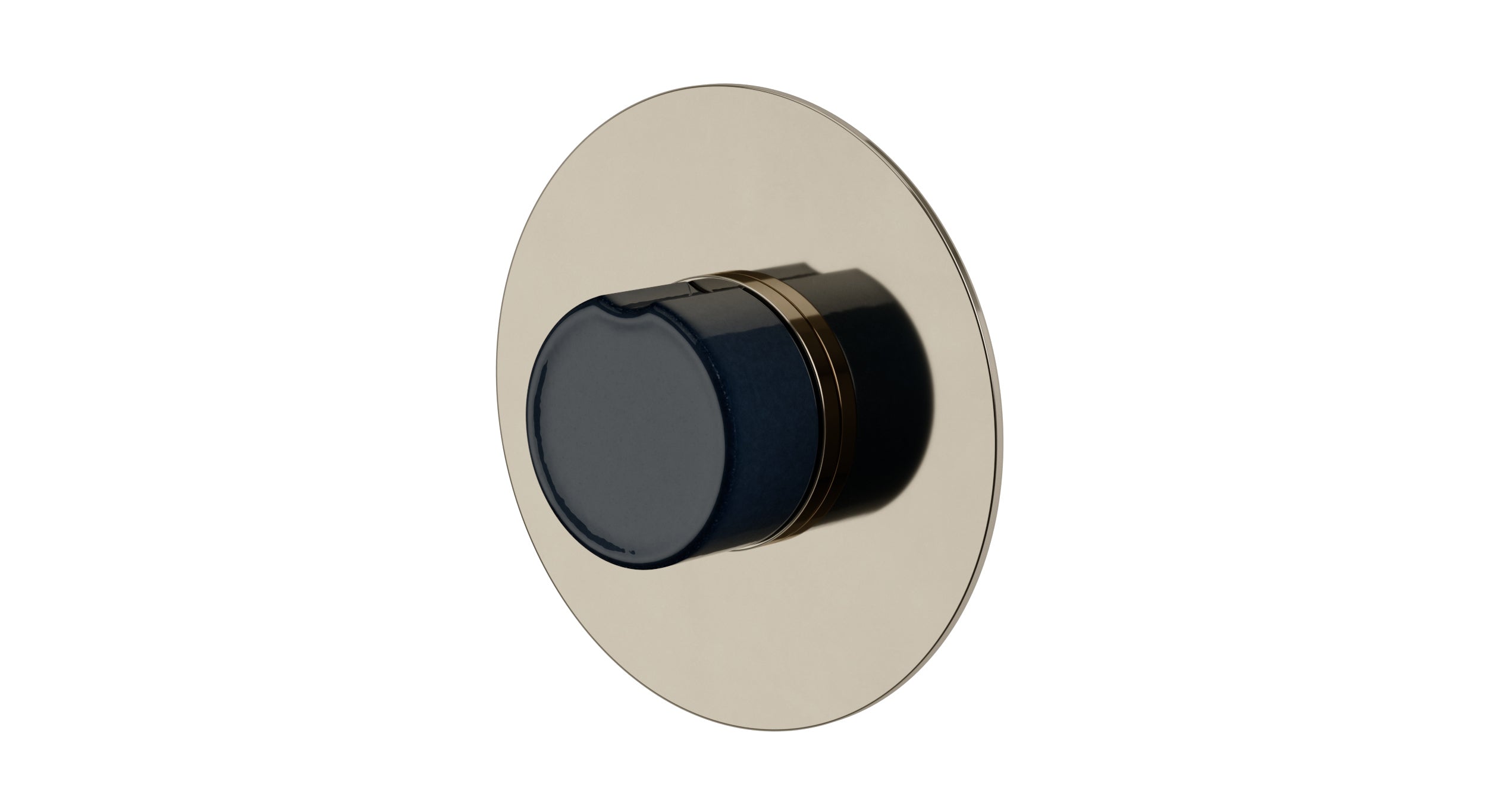 Foundry One Handle Wall Mount Shower Trim with Groove Ceramic Knob Handle in Polished Nickel