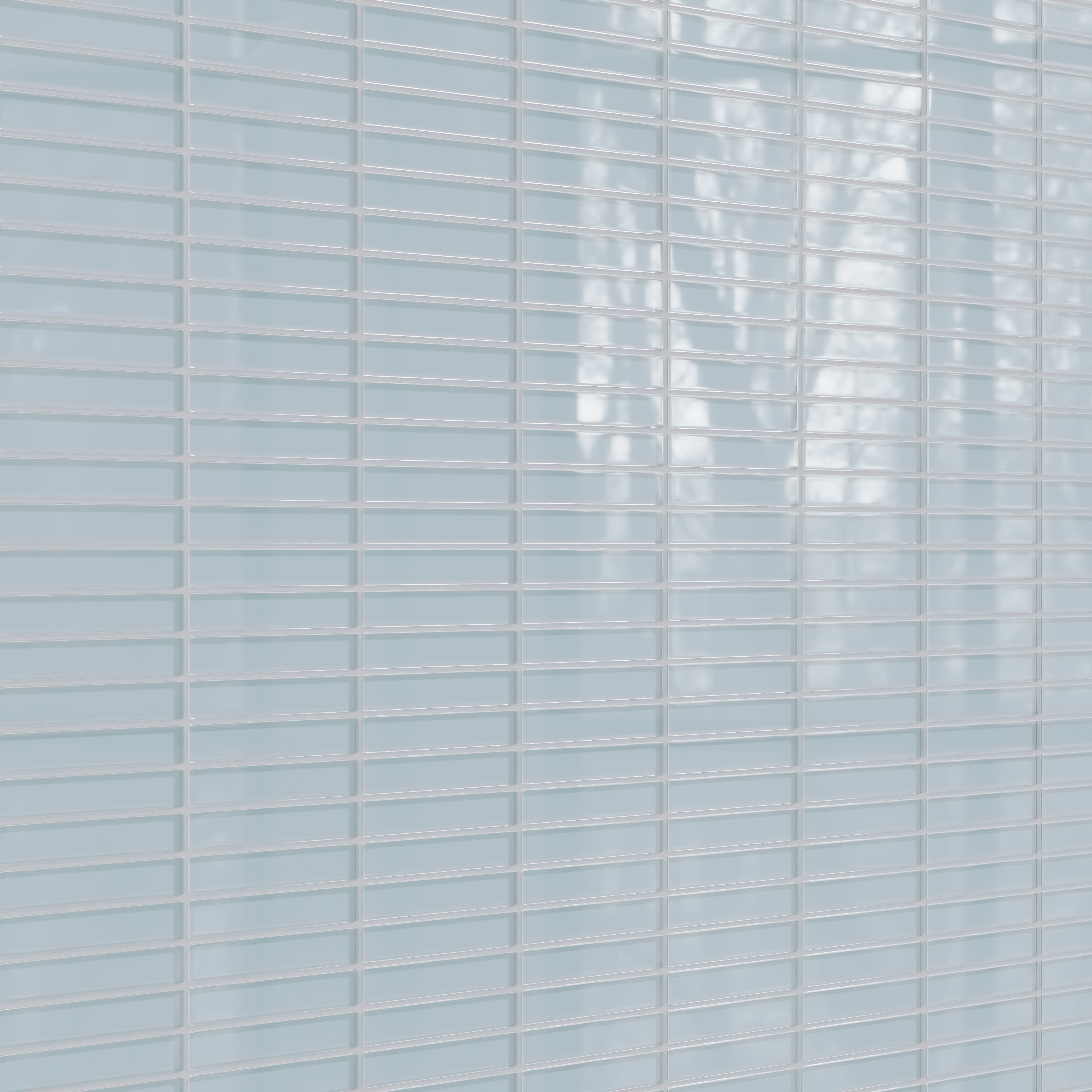 1x6 Straight Set Sheeted Glass Mosaic Tile in Partridge Gloss