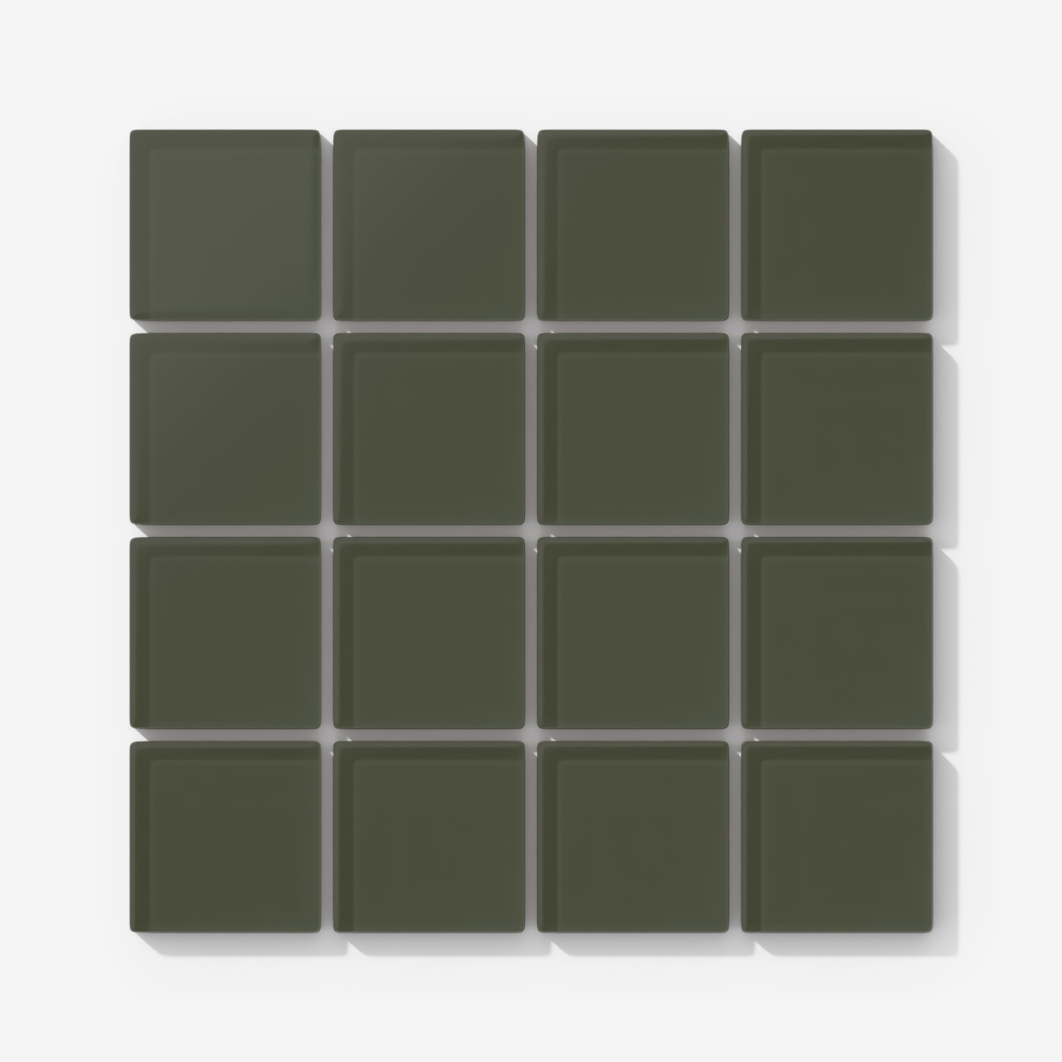 2x2 Straight Set Sheeted Glass Mosaic Tile in Roadrunner Matte