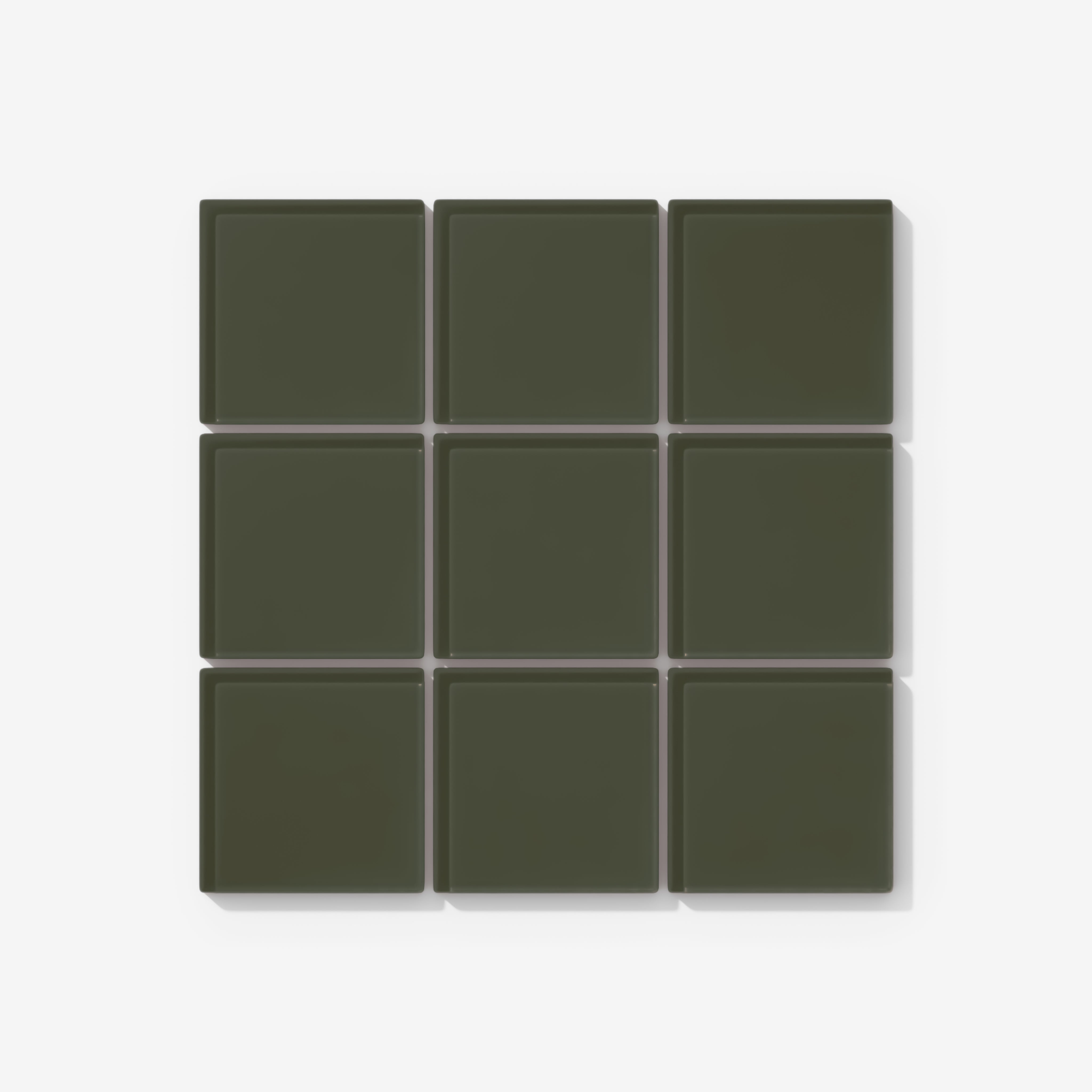 3x3 Straight Set Sheeted Glass Mosaic Tile in Roadrunner Gloss