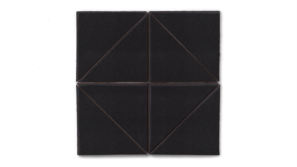 6" Triangle Original Ceramic Tile in Raven Matte