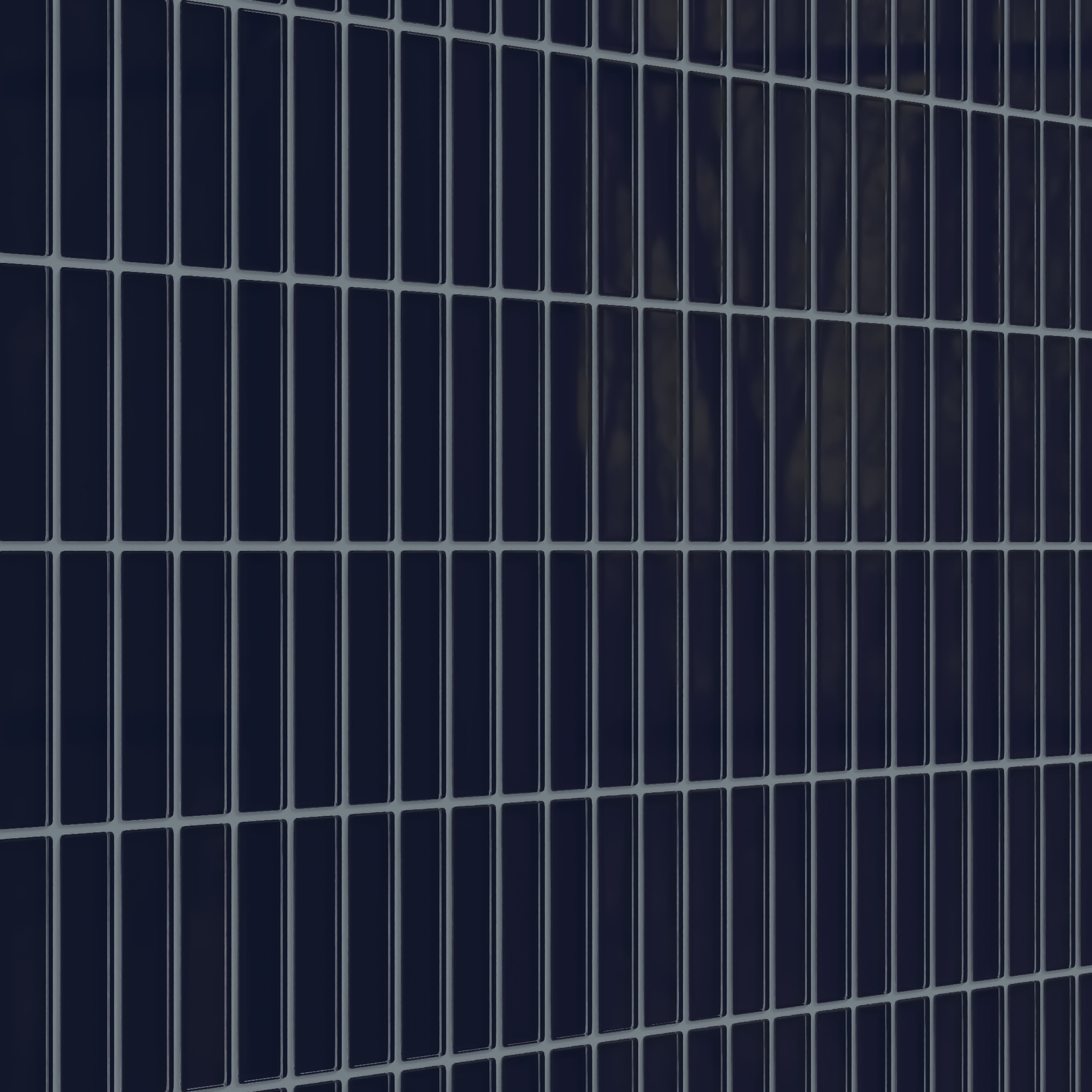 1x4 Straight Set Sheeted Glass Mosaic Tile in Barn Swallow Gloss
