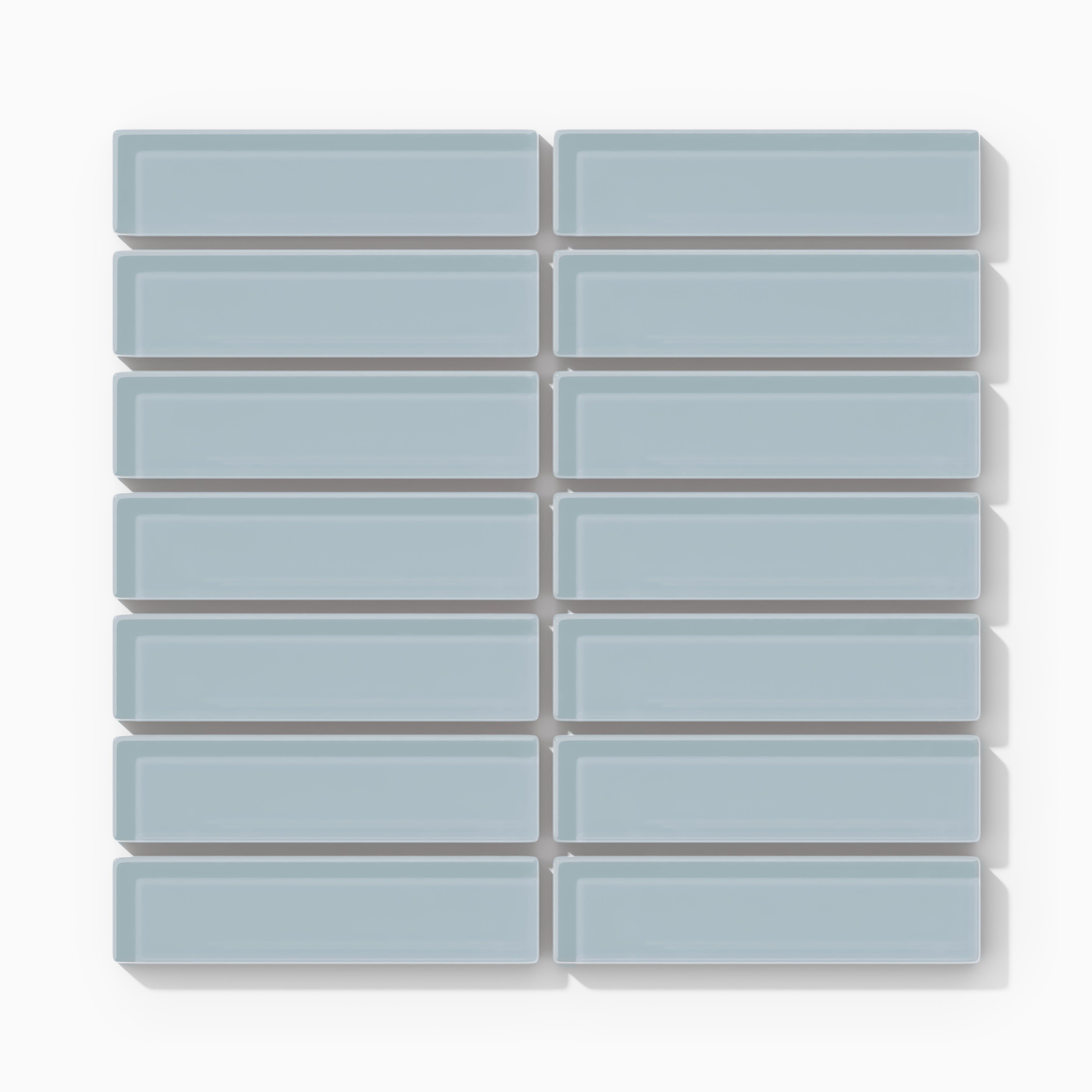 1x4 Straight Set Sheeted Glass Mosaic Tile in Partridge Gloss