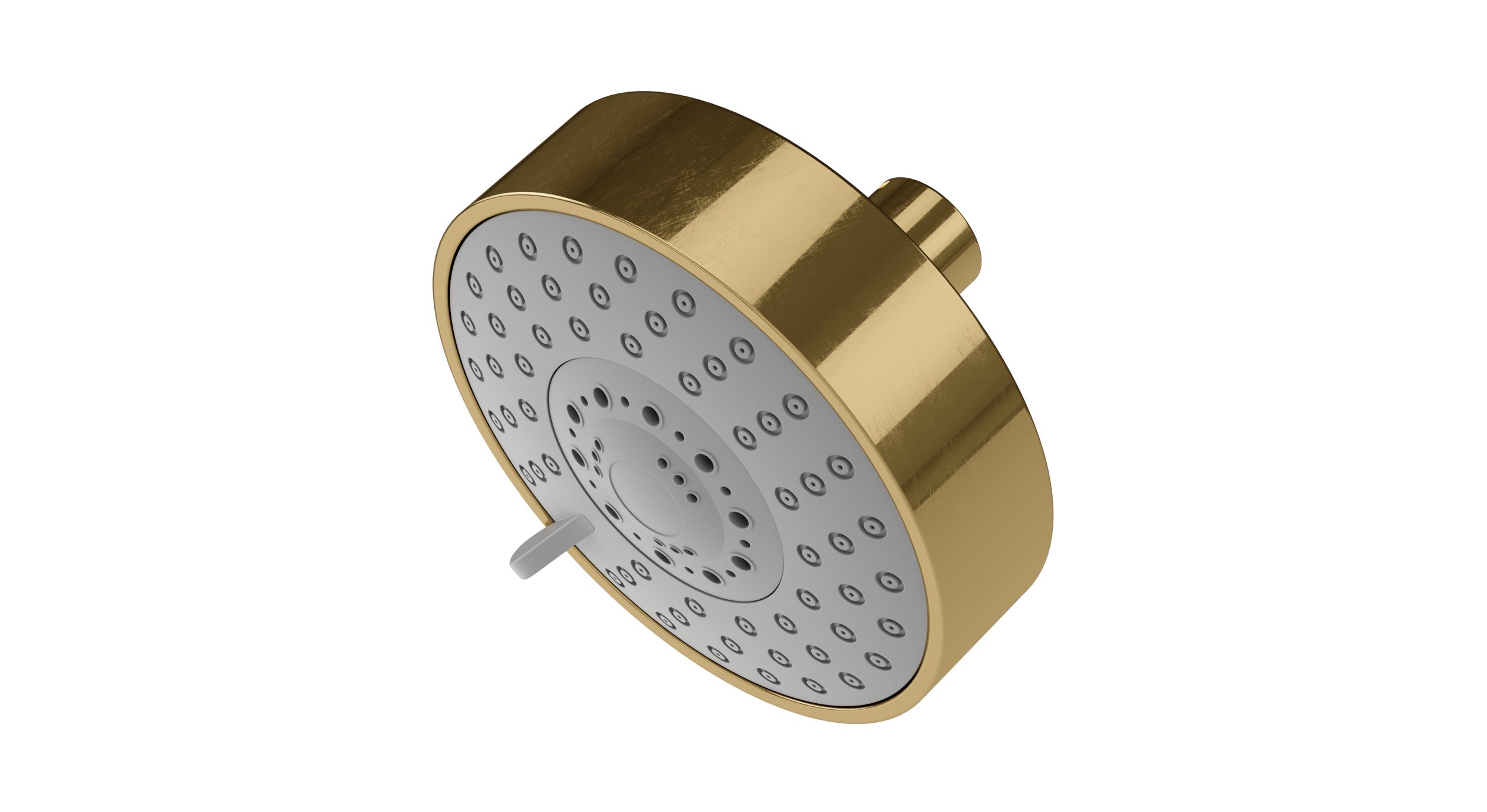Shower 4.5" Multi-Function Shower Head in Uncoated Polished Brass
