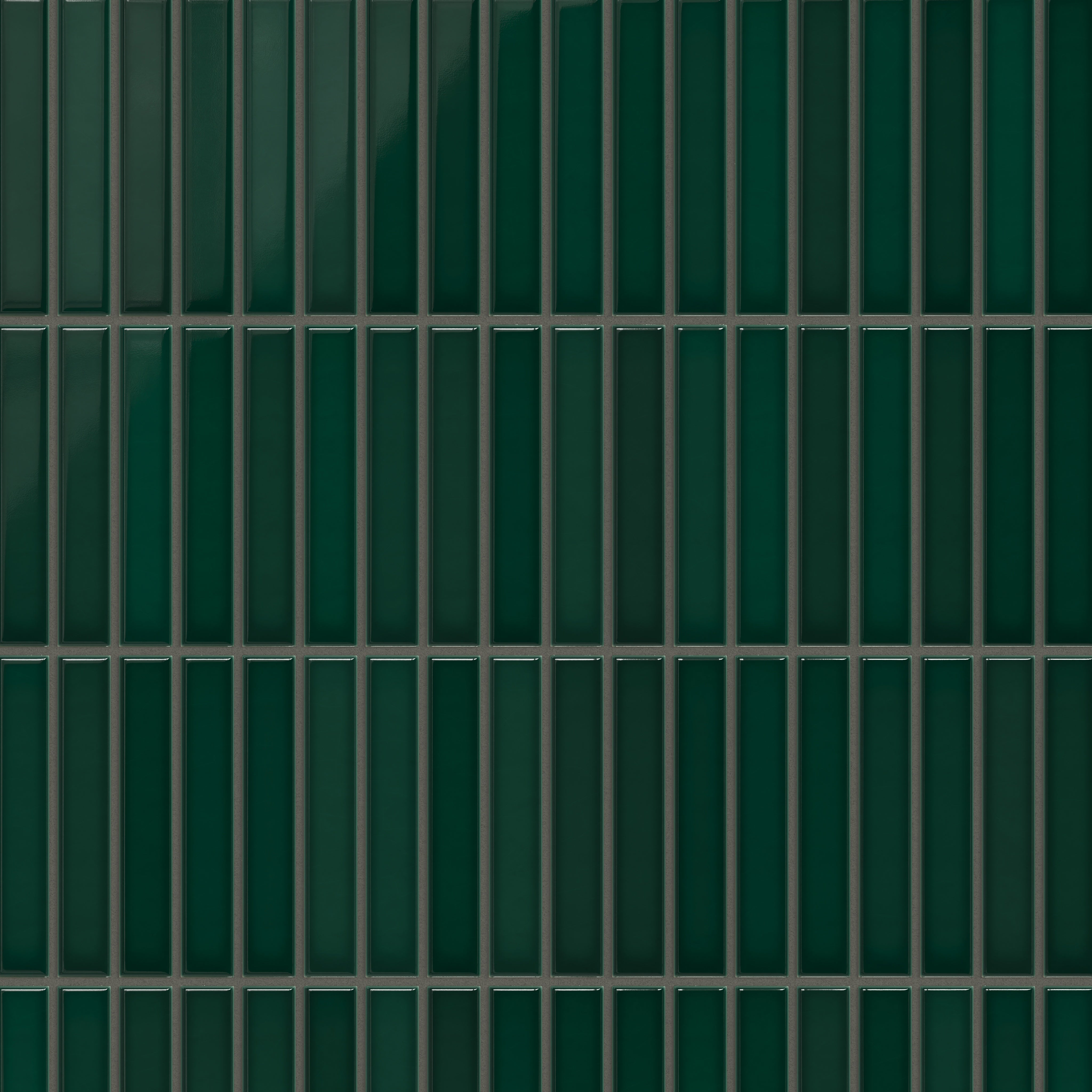 1x6 Straight Set Sheeted Original Ceramic Mosaic Tile in Evergreen Gloss