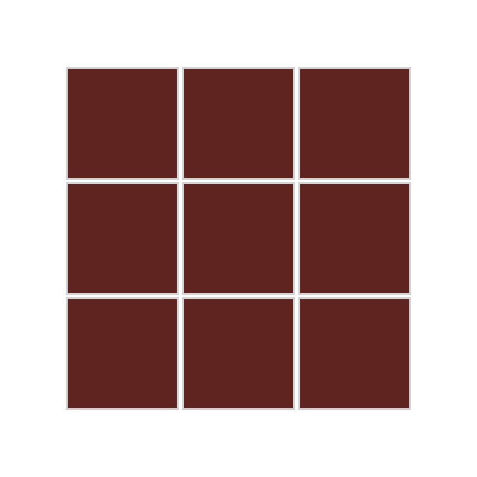 3x3 Straight Set Sheeted Original Ceramic Mosaic Tile in Vintage Leather Gloss