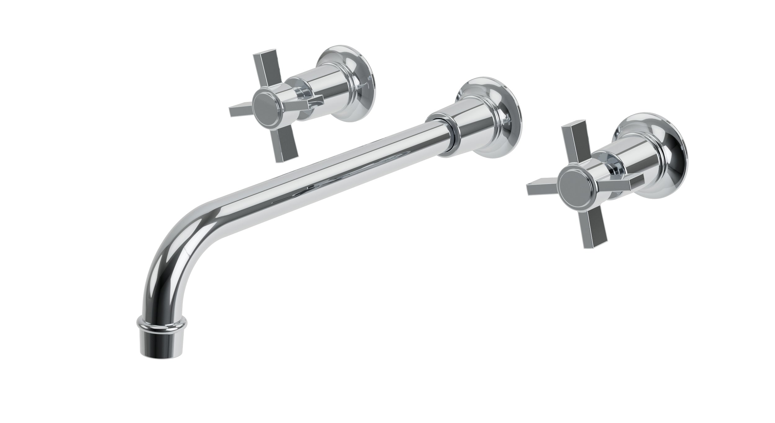 Emerson Two Handle Wall Mount 12" Lavatory Faucet with Defined Cross Handles