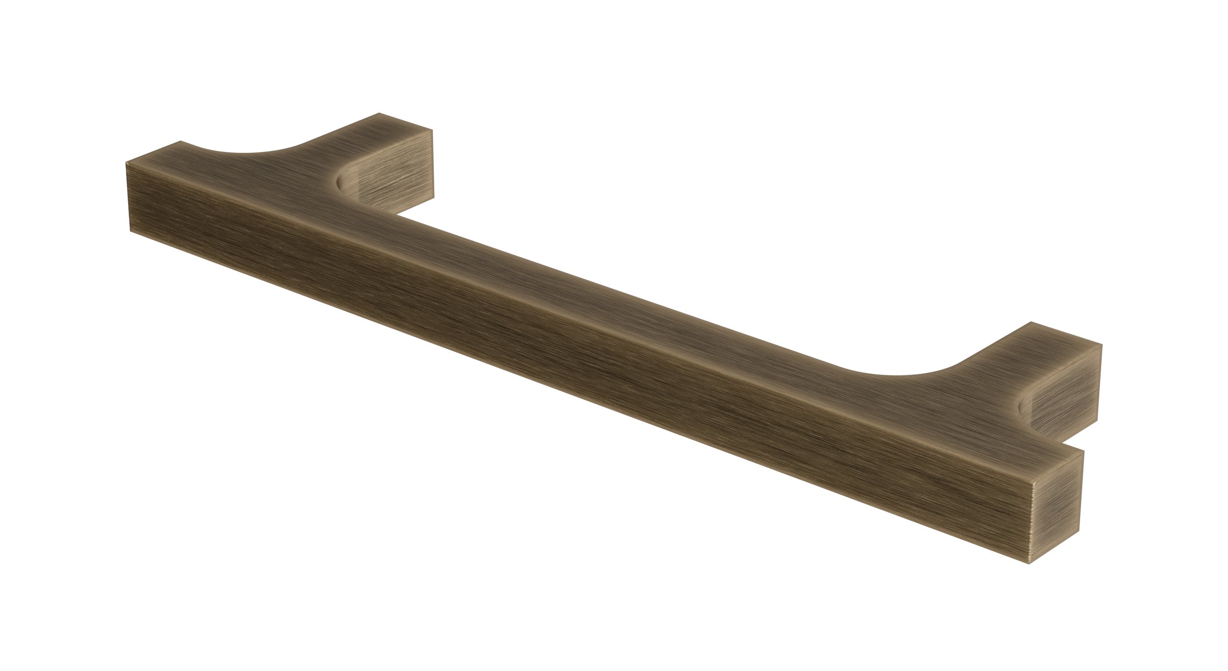 Flatiron Square Cabinet Pull 4" in Antique Brass
