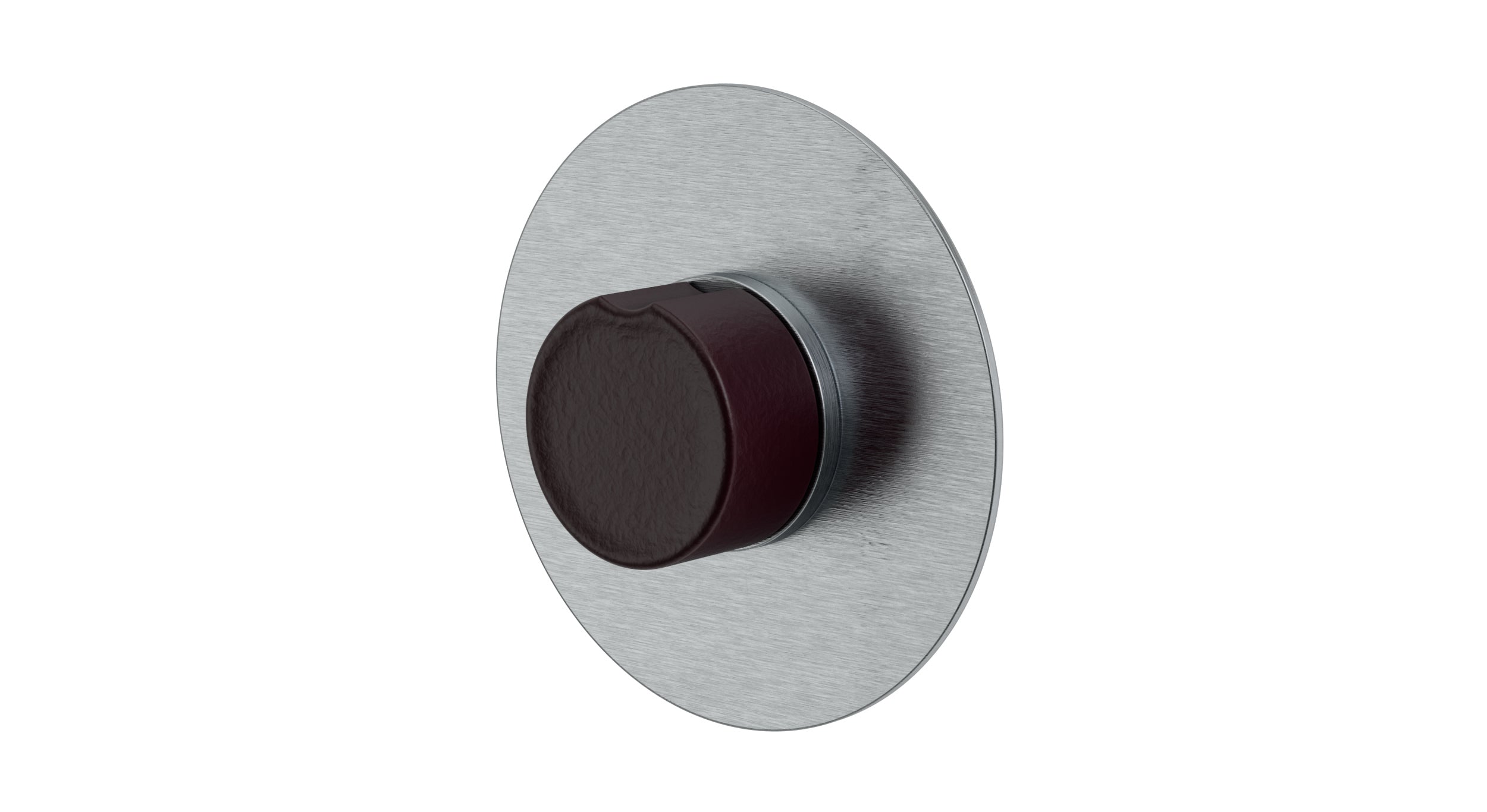 Foundry One Handle Wall Mount Shower Trim with Groove Ceramic Knob Handle in Satin Chrome