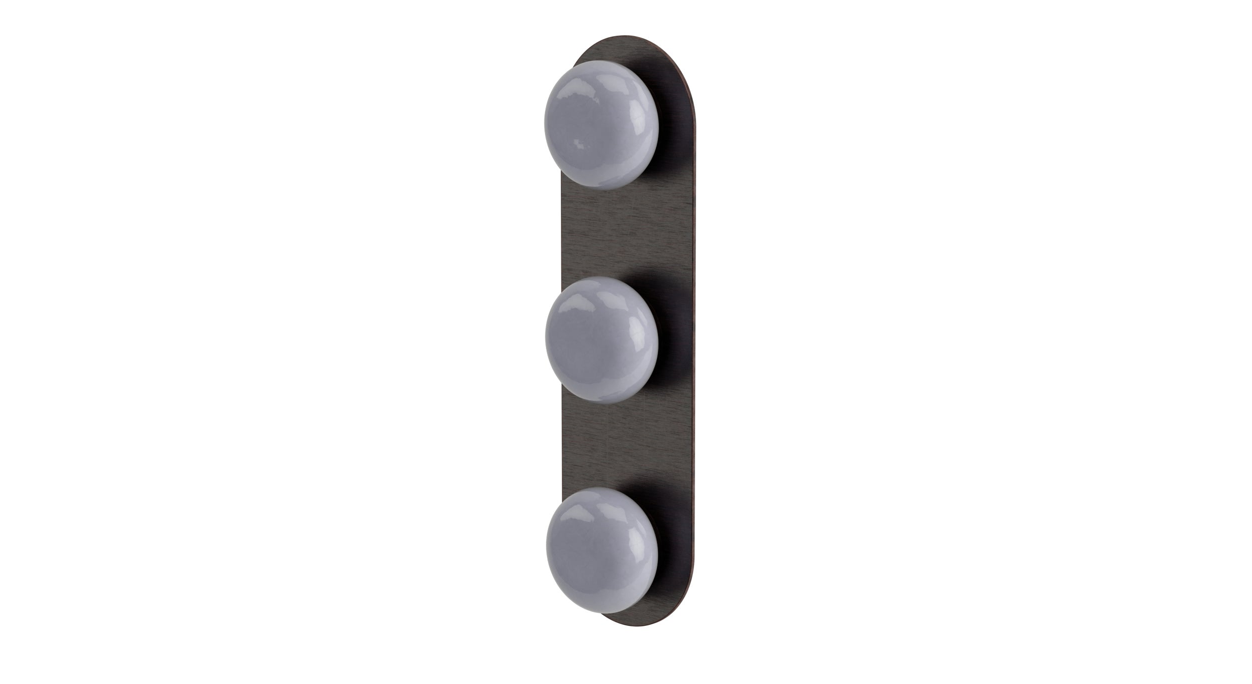 Foundry Three Handle Wall Mount Shower Trim with Pebble Ceramic Knob Handles in Antique Bronze