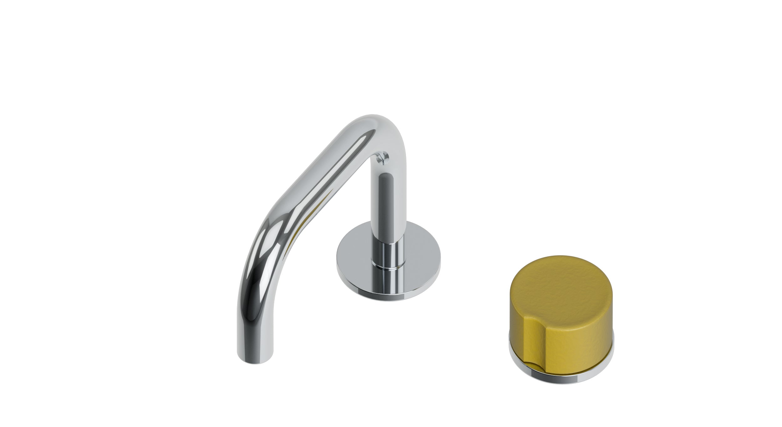 Foundry One Handle Deck Mount Squaretop Lavatory Faucet with Groove Ceramic Knob Handle in Polished Chrome