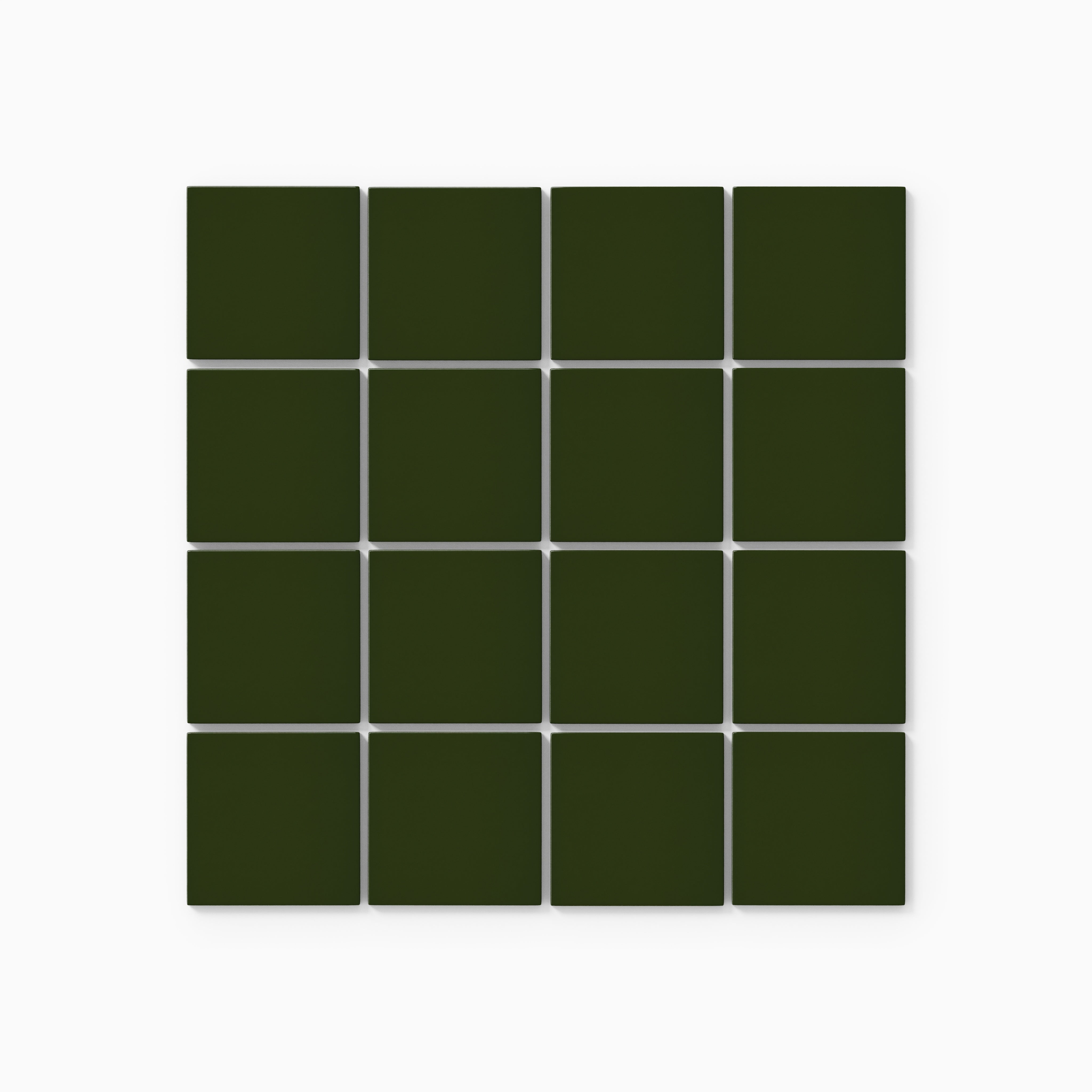 3x3 Straight Set Sheeted Natural Press Ceramic Mosaic Tile in Green Apatite Gloss