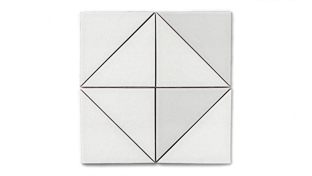 6" Triangle Original Ceramic Tile in Frost Gloss
