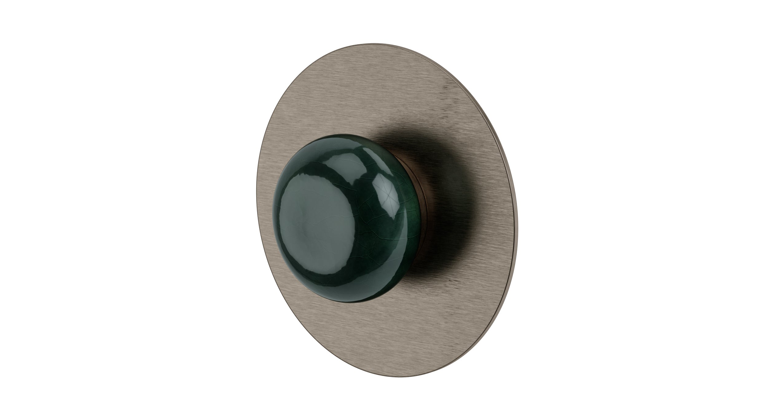 Foundry One Handle Wall Mount Shower Trim with Pebble Ceramic Knob Handle in Antique Nickel