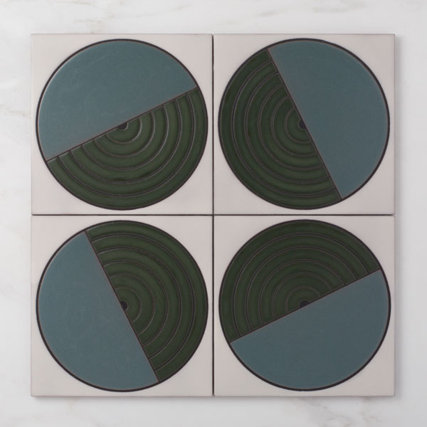 8x8 Handpainted Tile Aerial in Cool Motif