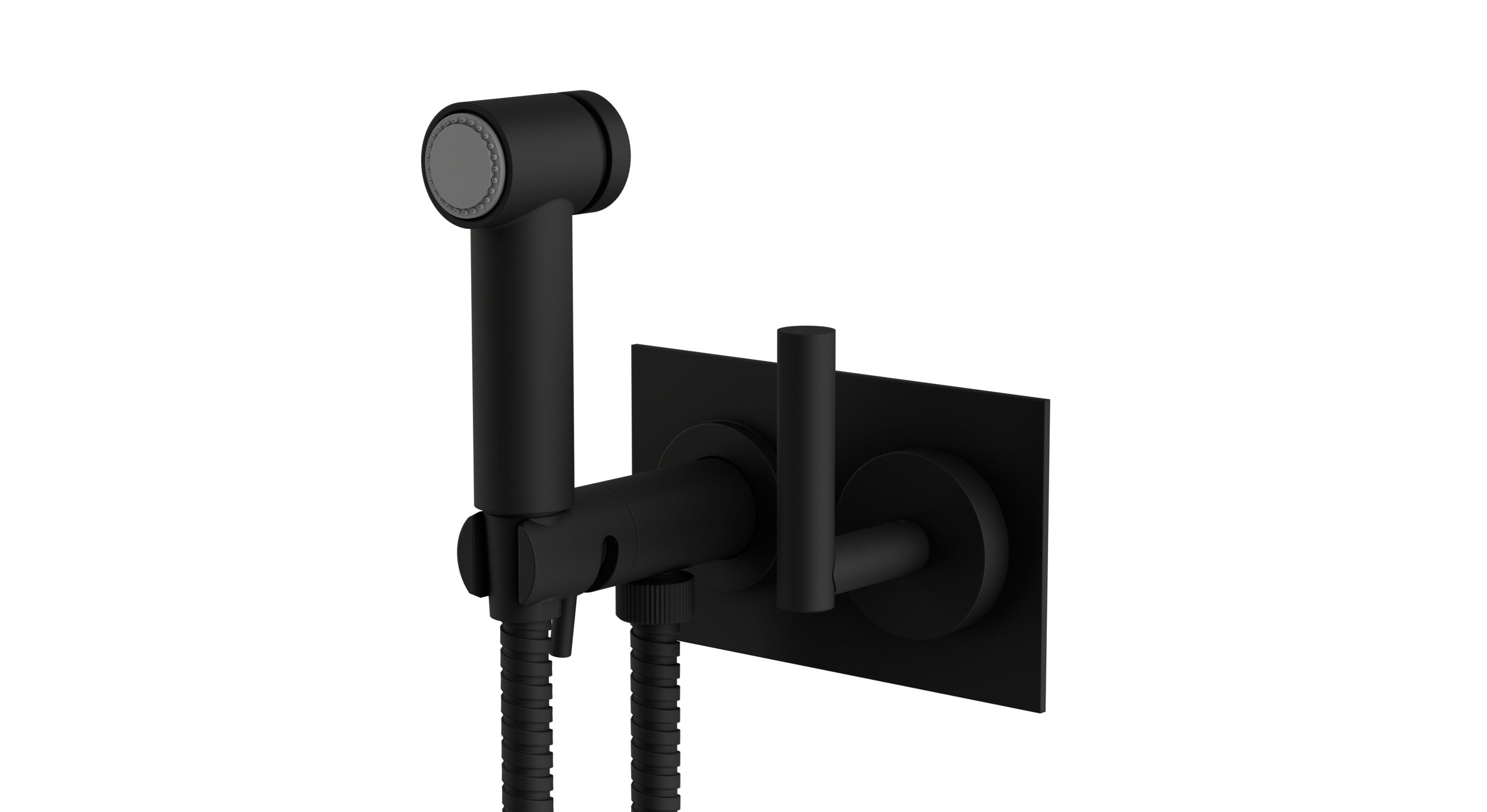 Contour One Handle Wall Mount Bidet Trim with Soft Lever Handle in Matte Black