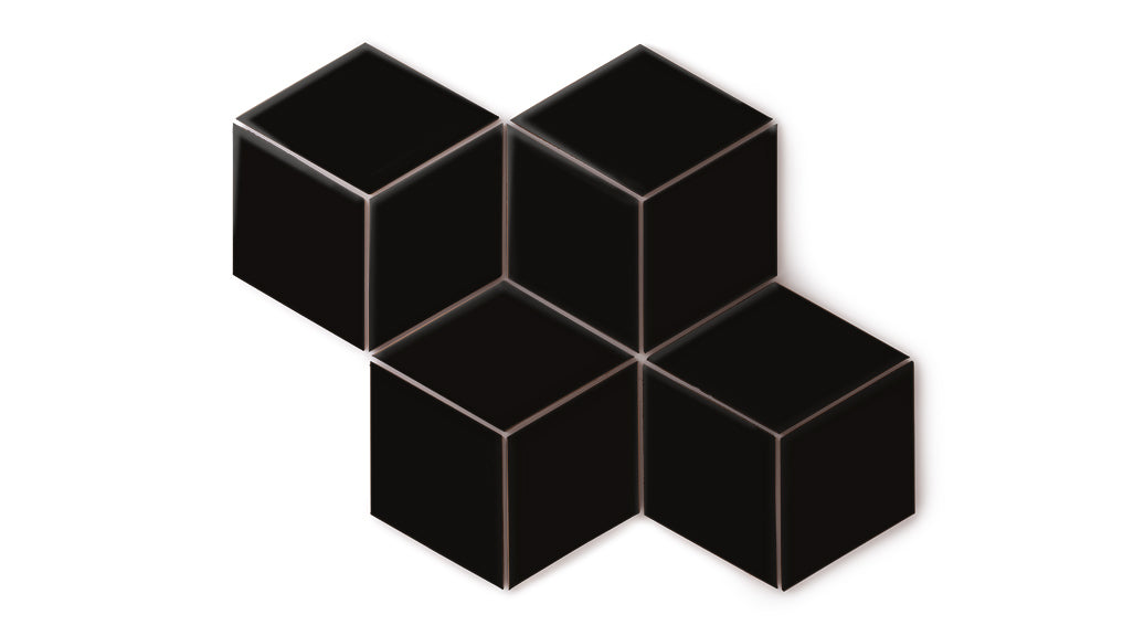 Large Diamond Original Ceramic Tile in Raven Gloss