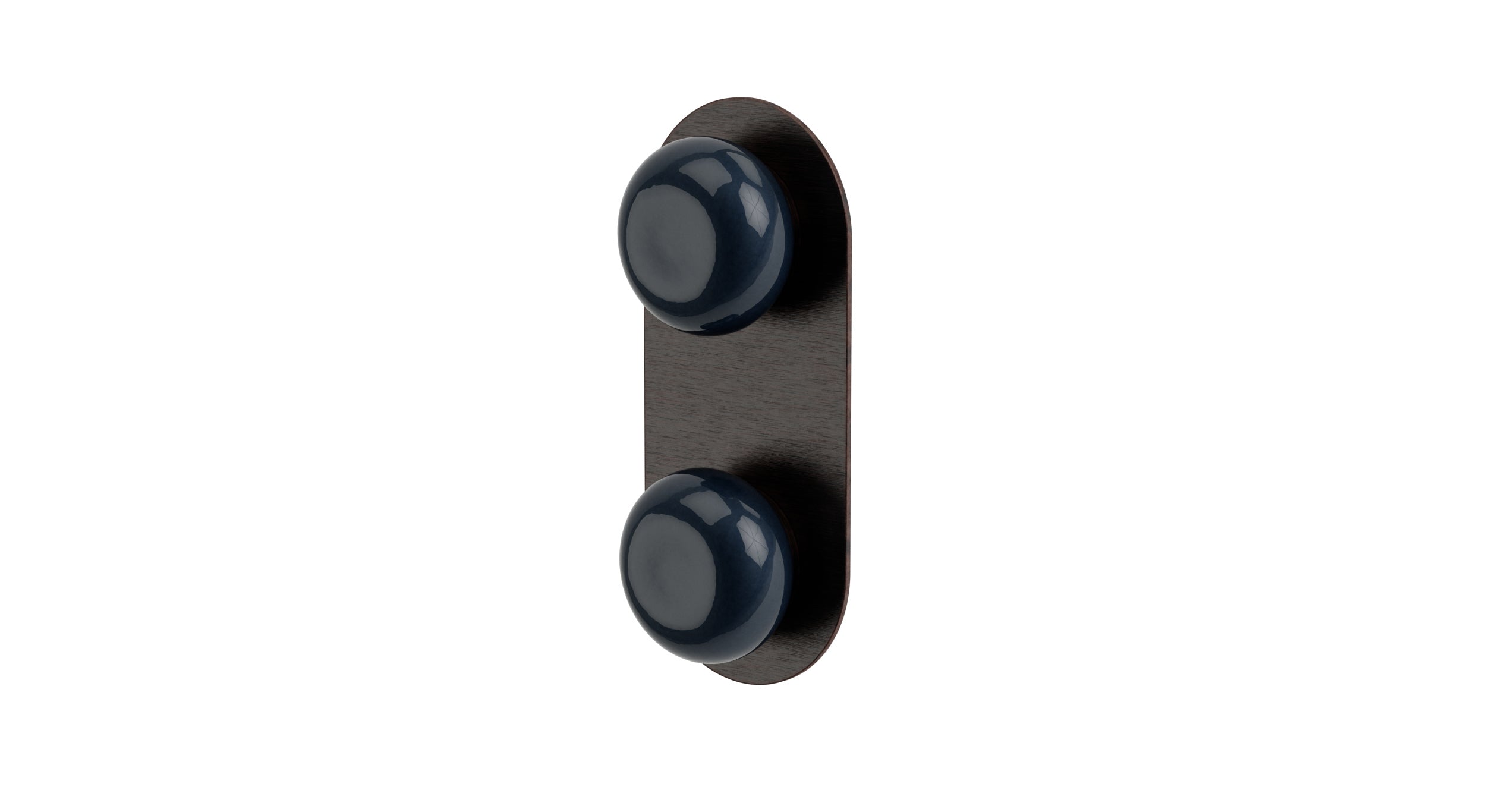 Foundry Two Handle Wall Mount Shower Trim with Pebble Ceramic Knob Handles in Antique Bronze