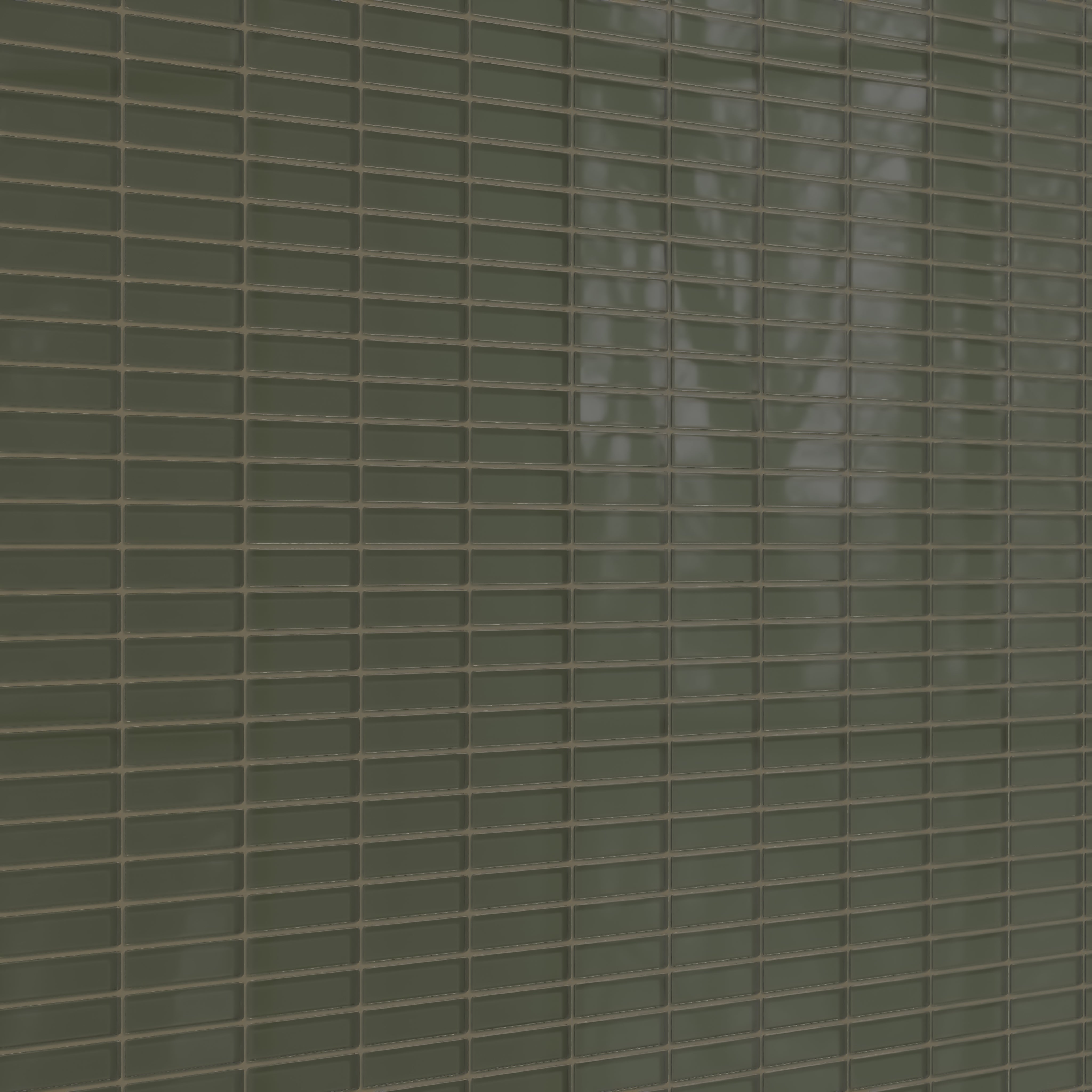 1x4 Straight Set Sheeted Glass Mosaic Tile in Roadrunner Gloss