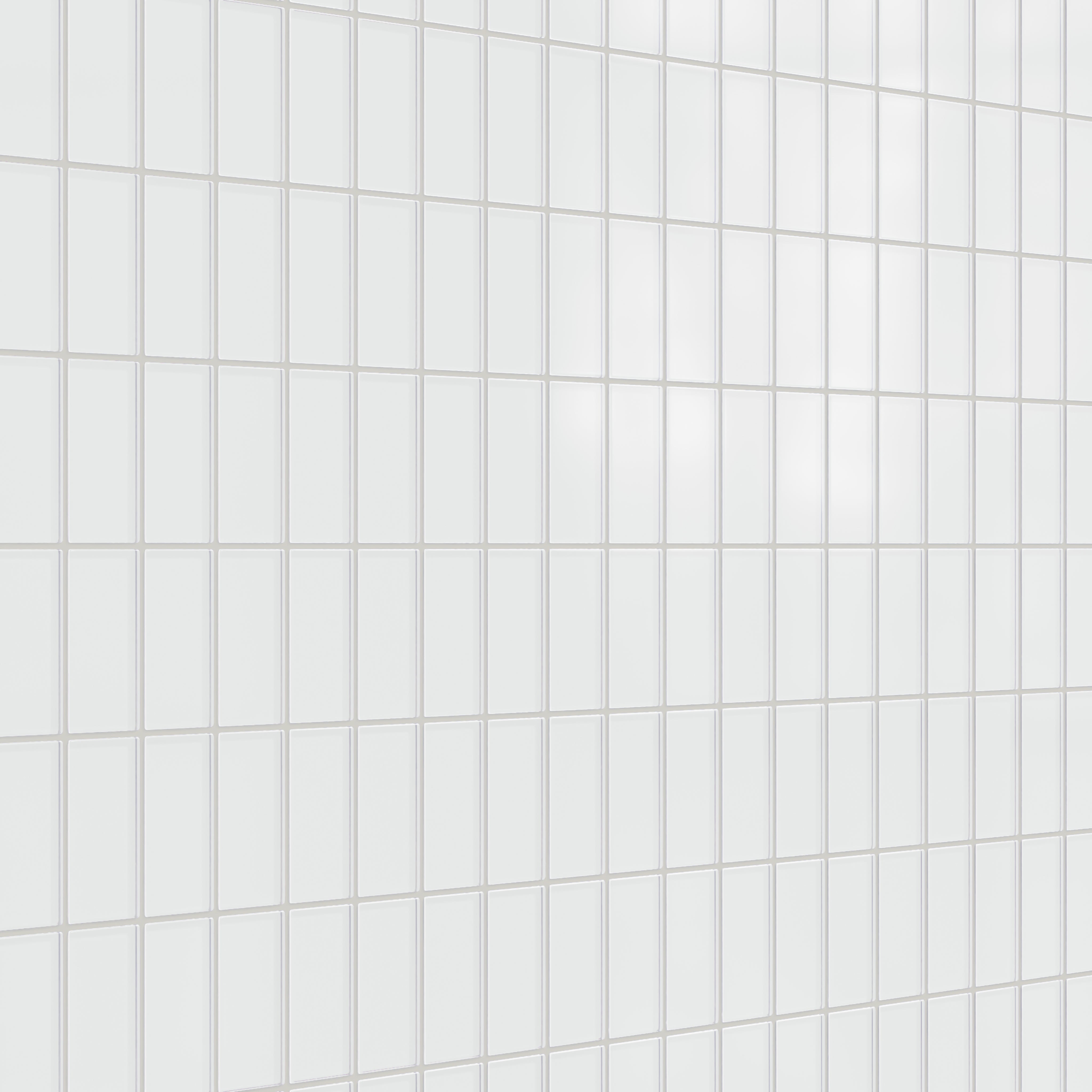 2x4 Straight Set Sheeted Glass Mosaic Tile in Egret Matte