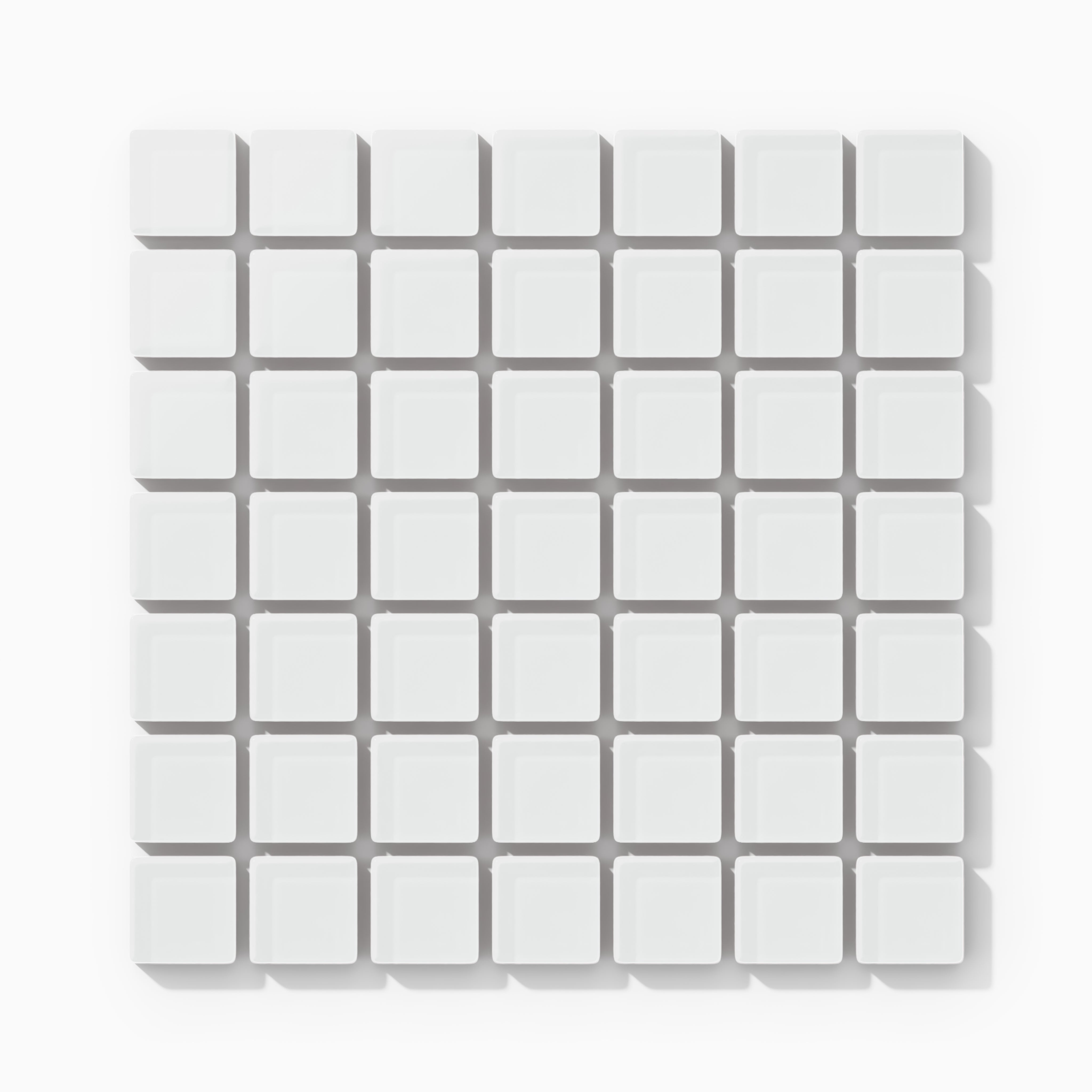 1x1 Straight Set Sheeted Glass Mosaic Tile in Egret Matte