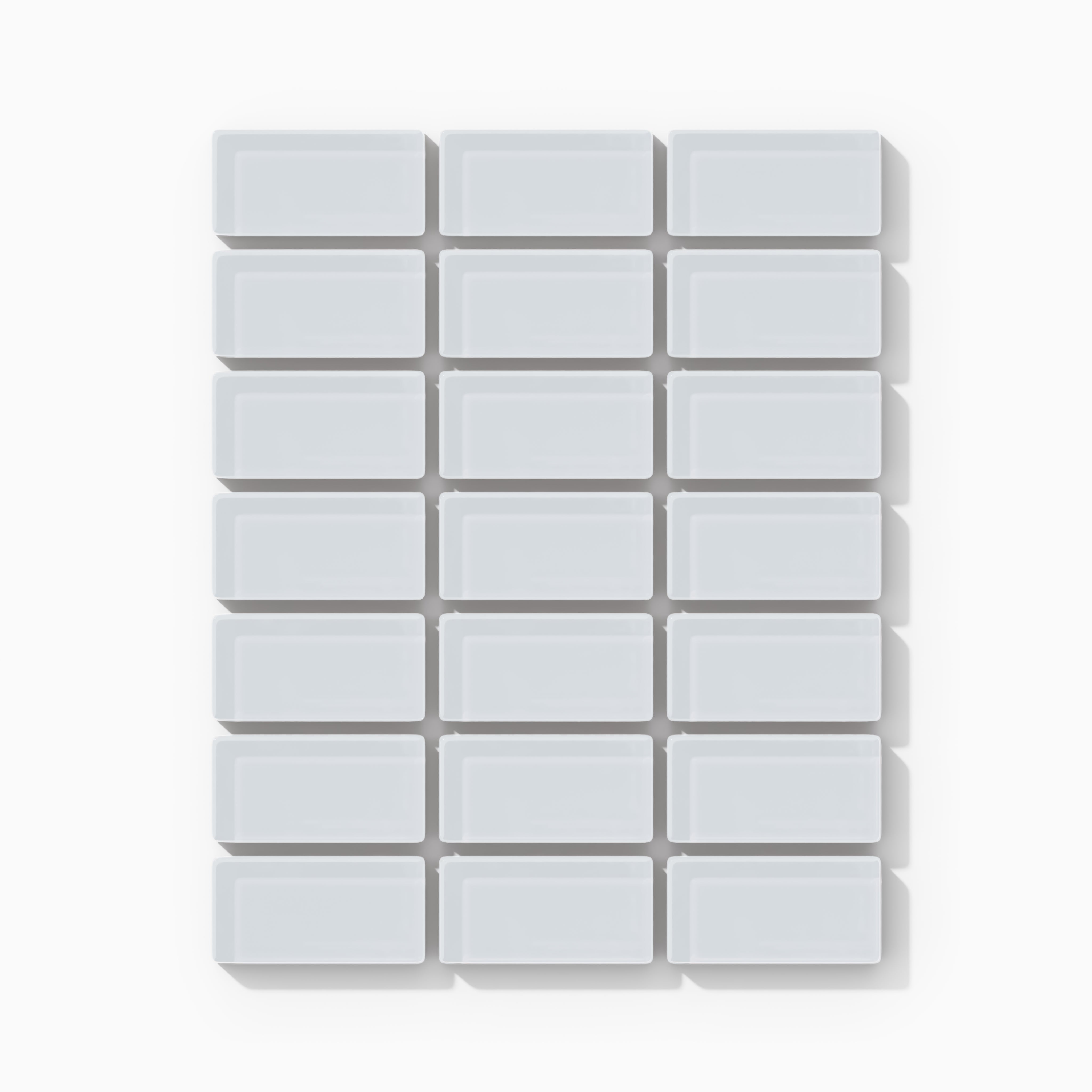 1x2 Straight Set Sheeted Glass Mosaic Tile in Snowy Owl Gloss