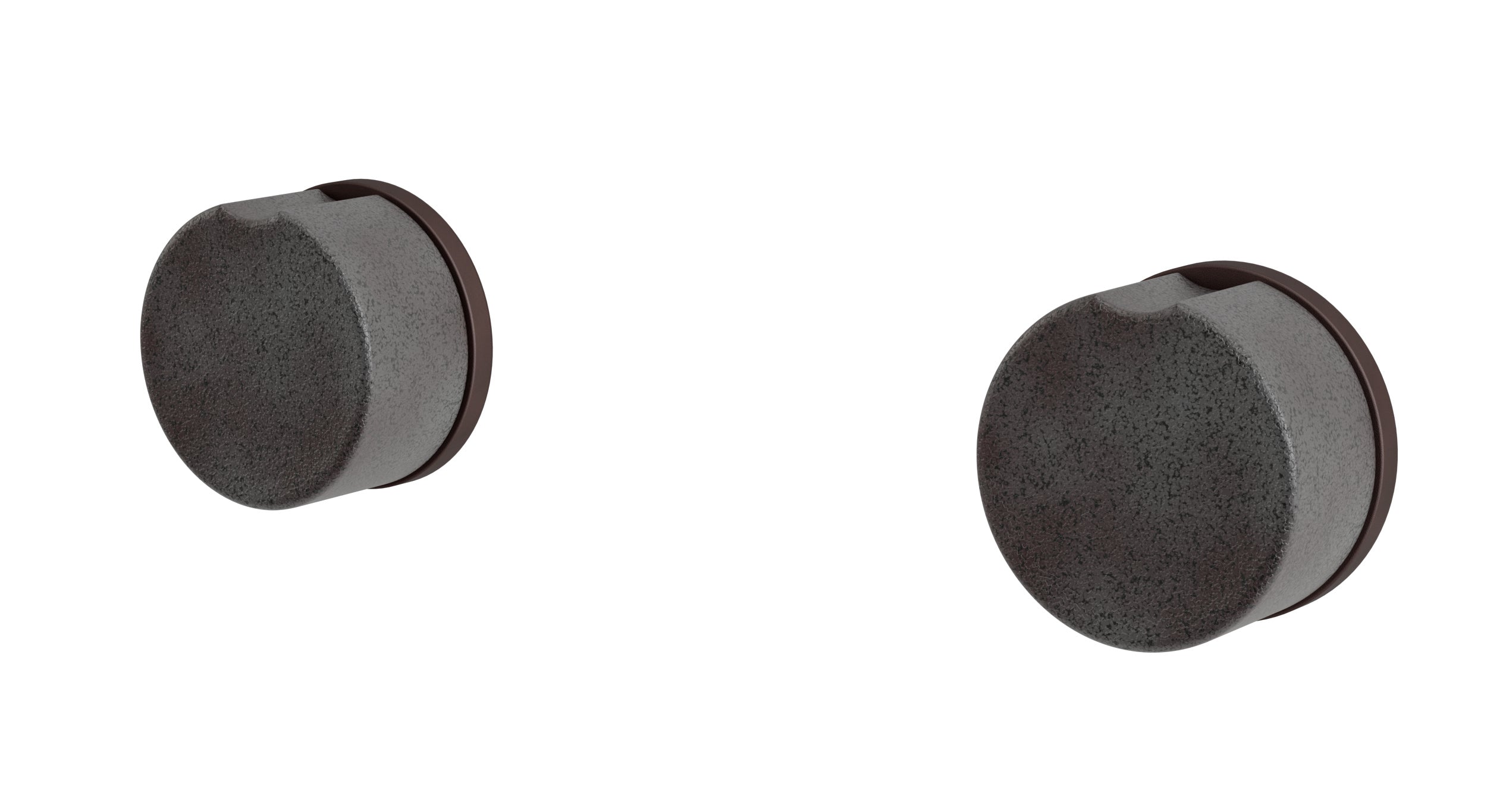 Foundry Two Handle Wall Mount Bath Trim with Groove Ceramic Knob Handles in Architectural Copper