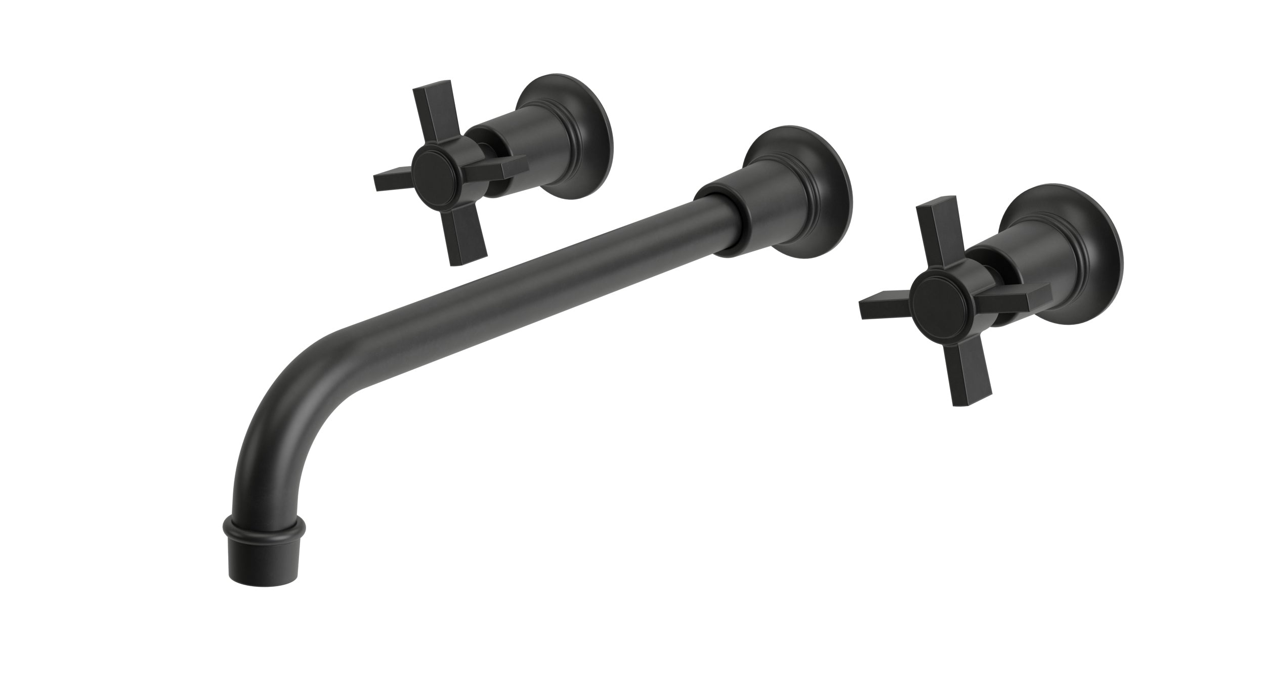 Emerson Two Handle Wall Mount 12" Lavatory Faucet with Defined Cross Handles in Oil Rubbed Bronze