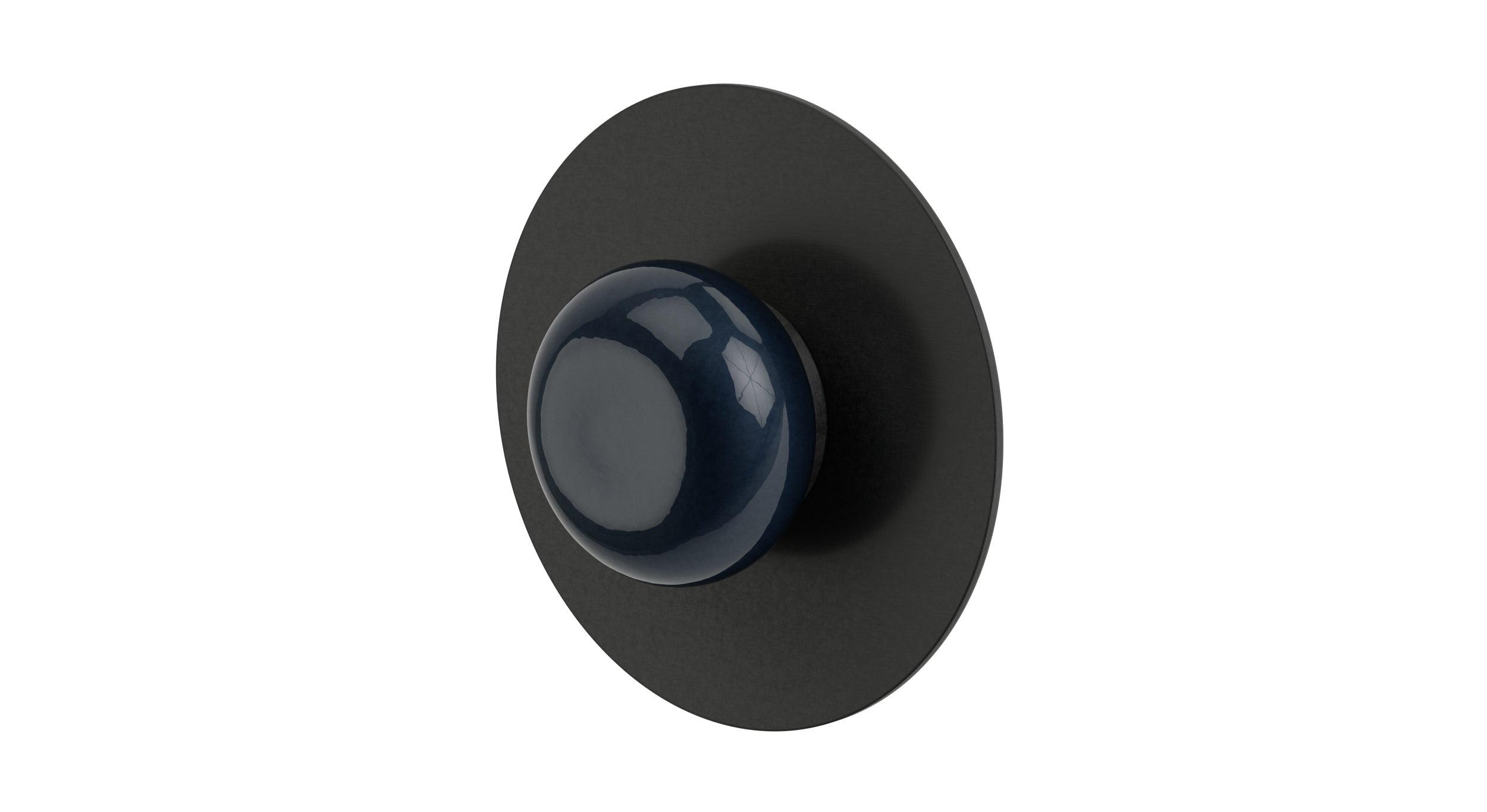 Foundry One Handle Wall Mount Shower Trim with Pebble Ceramic Knob Handle in Blackened Nickel