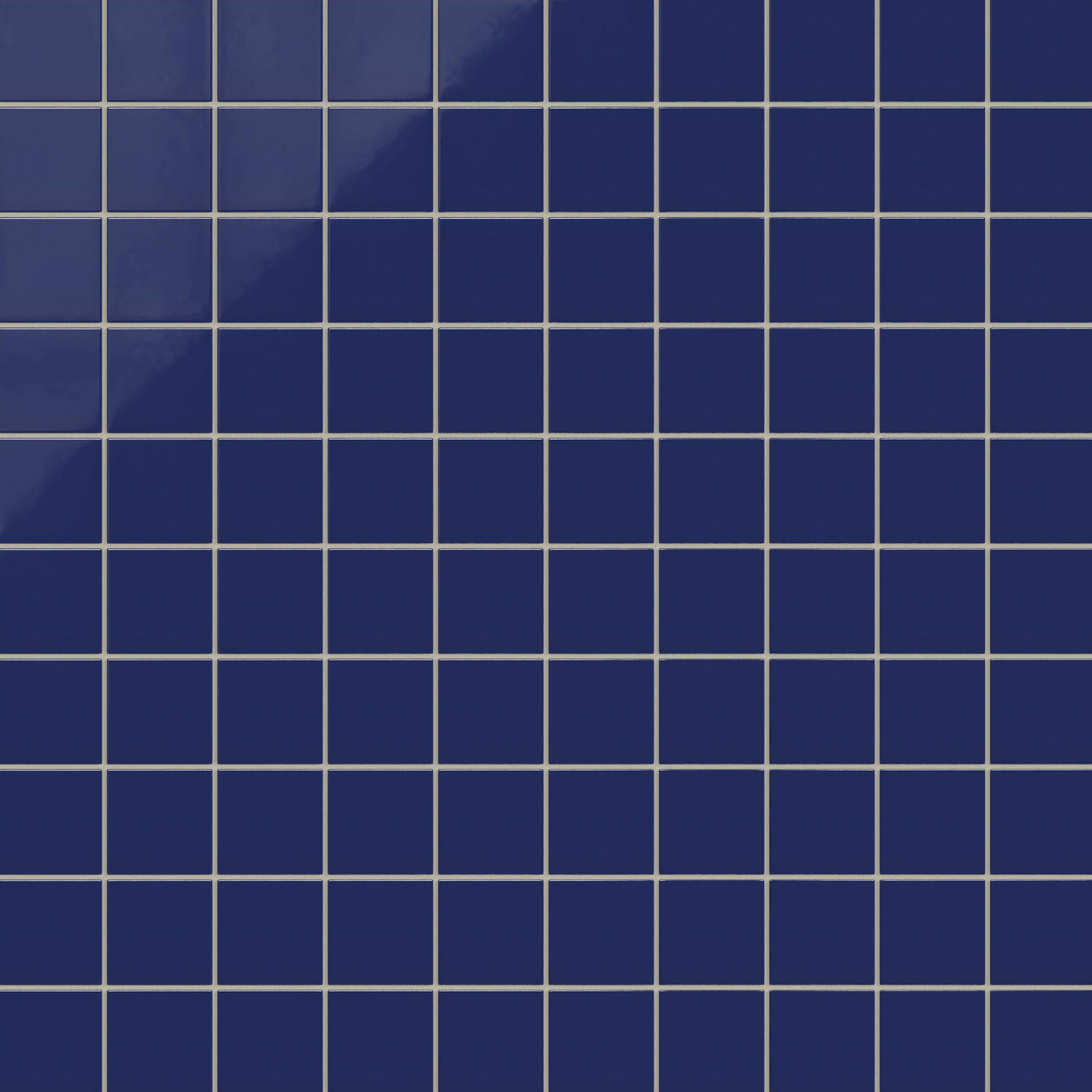 3x3 Straight Set Sheeted Natural Press Ceramic Mosaic Tile in Ultramarine Gloss
