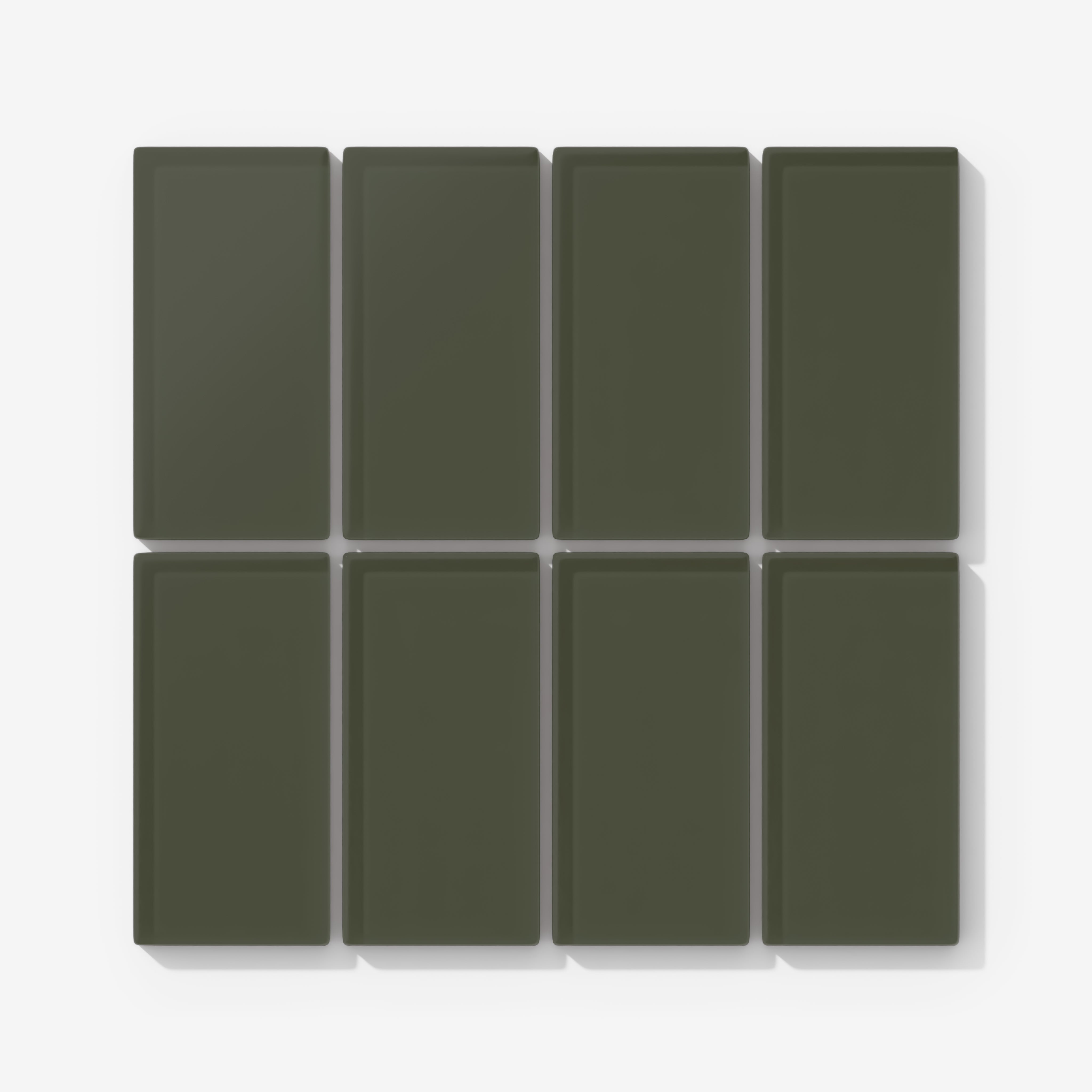 2x4 Straight Set Sheeted Glass Mosaic Tile in Roadrunner Matte