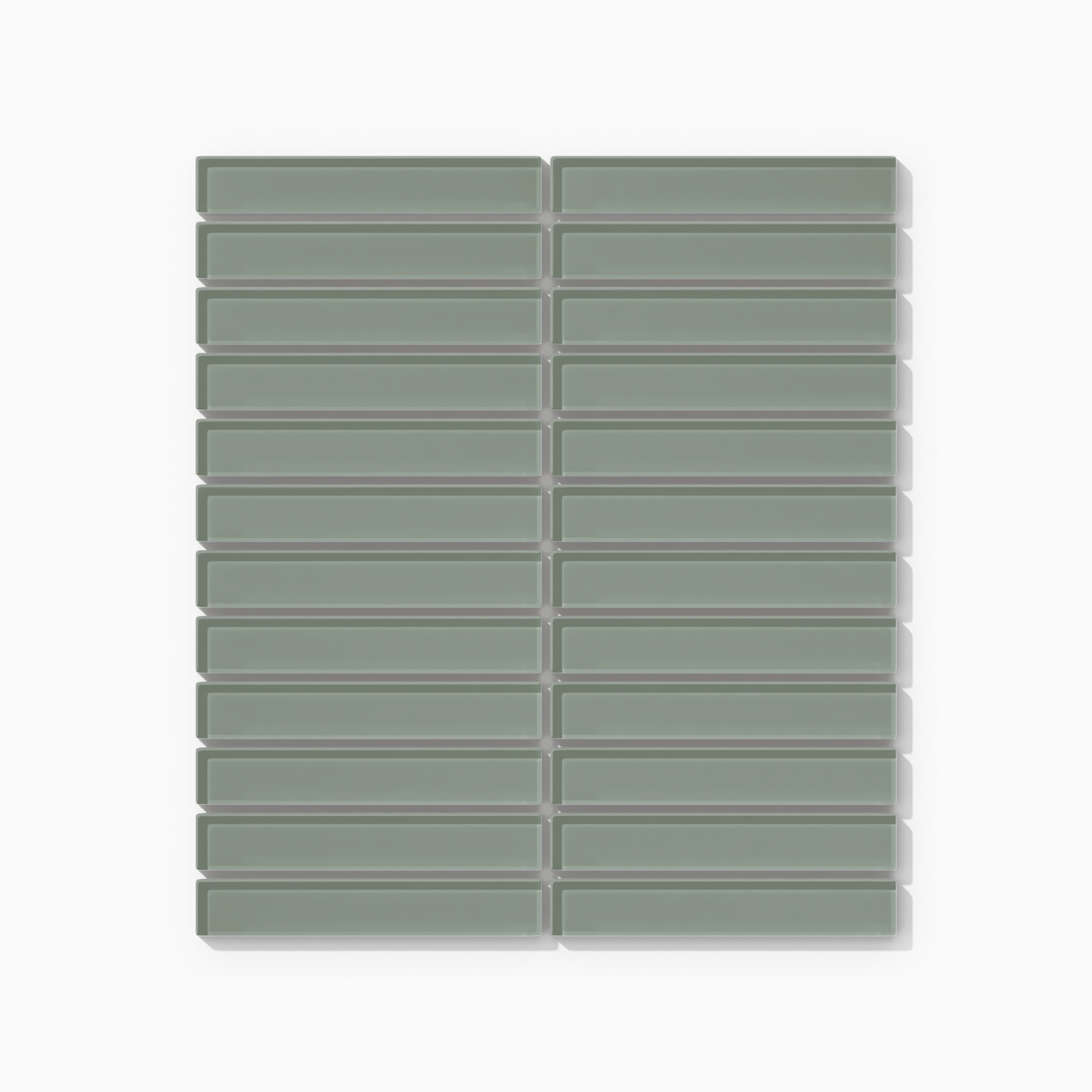 1x6 Straight Set Sheeted Glass Mosaic Tile in Hummingbird Gloss