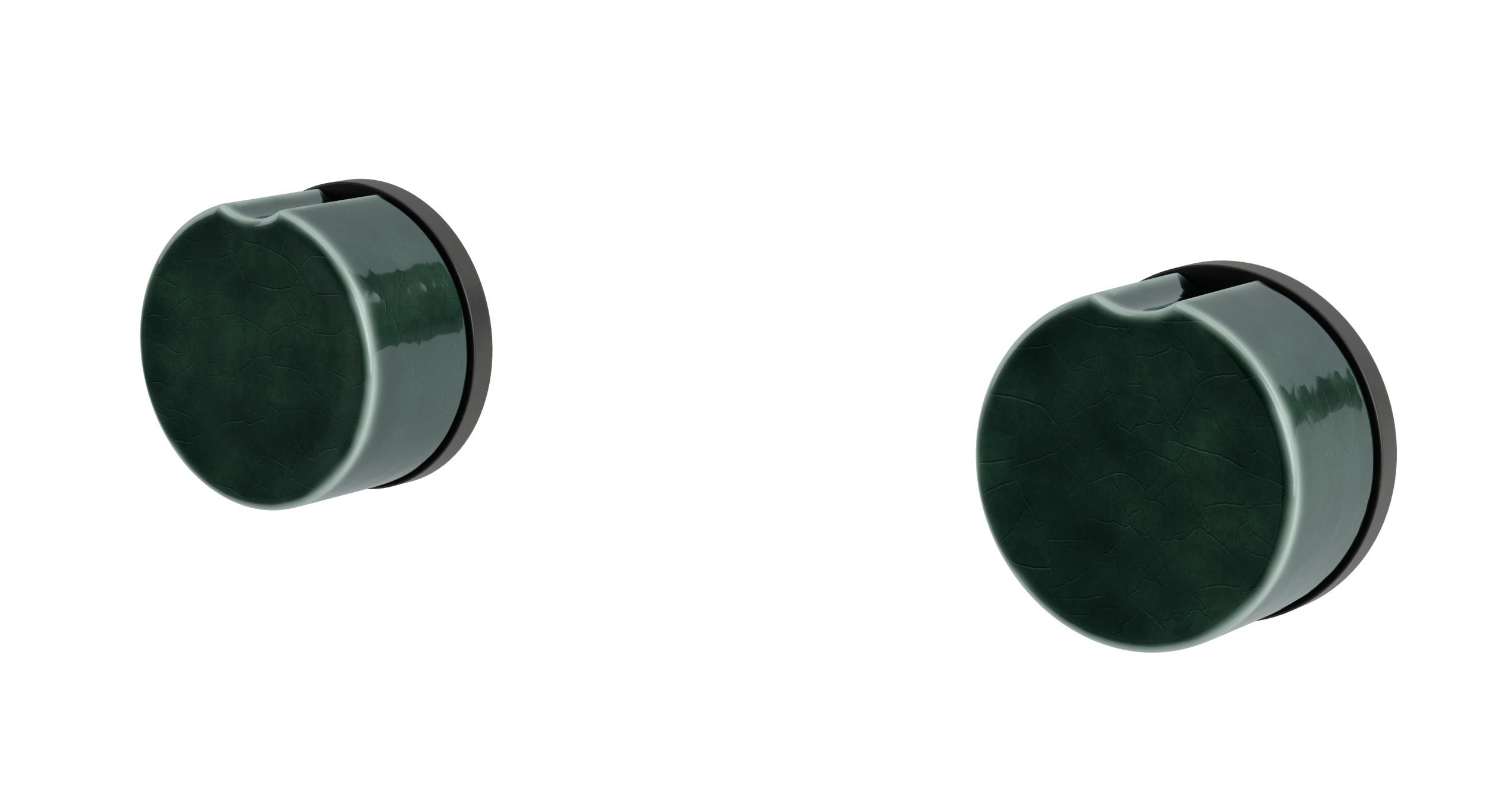 Foundry Two Handle Wall Mount Bath Trim with Groove Ceramic Knob Handles in Oil Rubbed Bronze