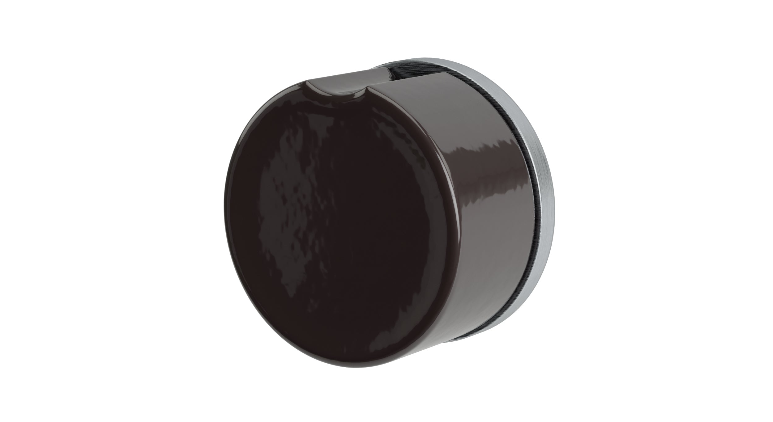 Foundry One Handle Wall Mount Diverter/Volume Control Shower Trim with Groove Ceramic Knob Handle in Satin Chrome