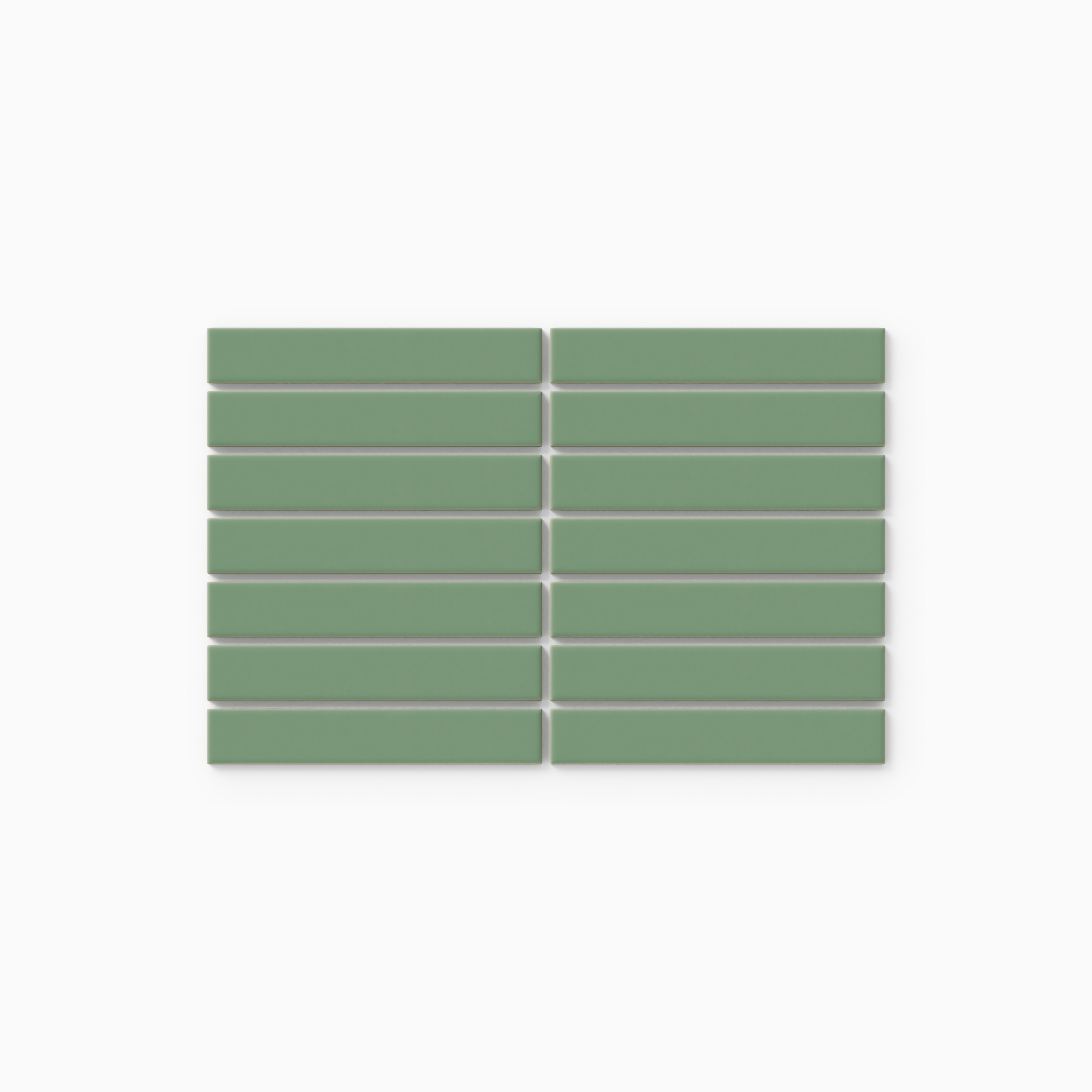 1x6 Straight Set Sheeted Original Ceramic Mosaic Tile in Sea Green Matte