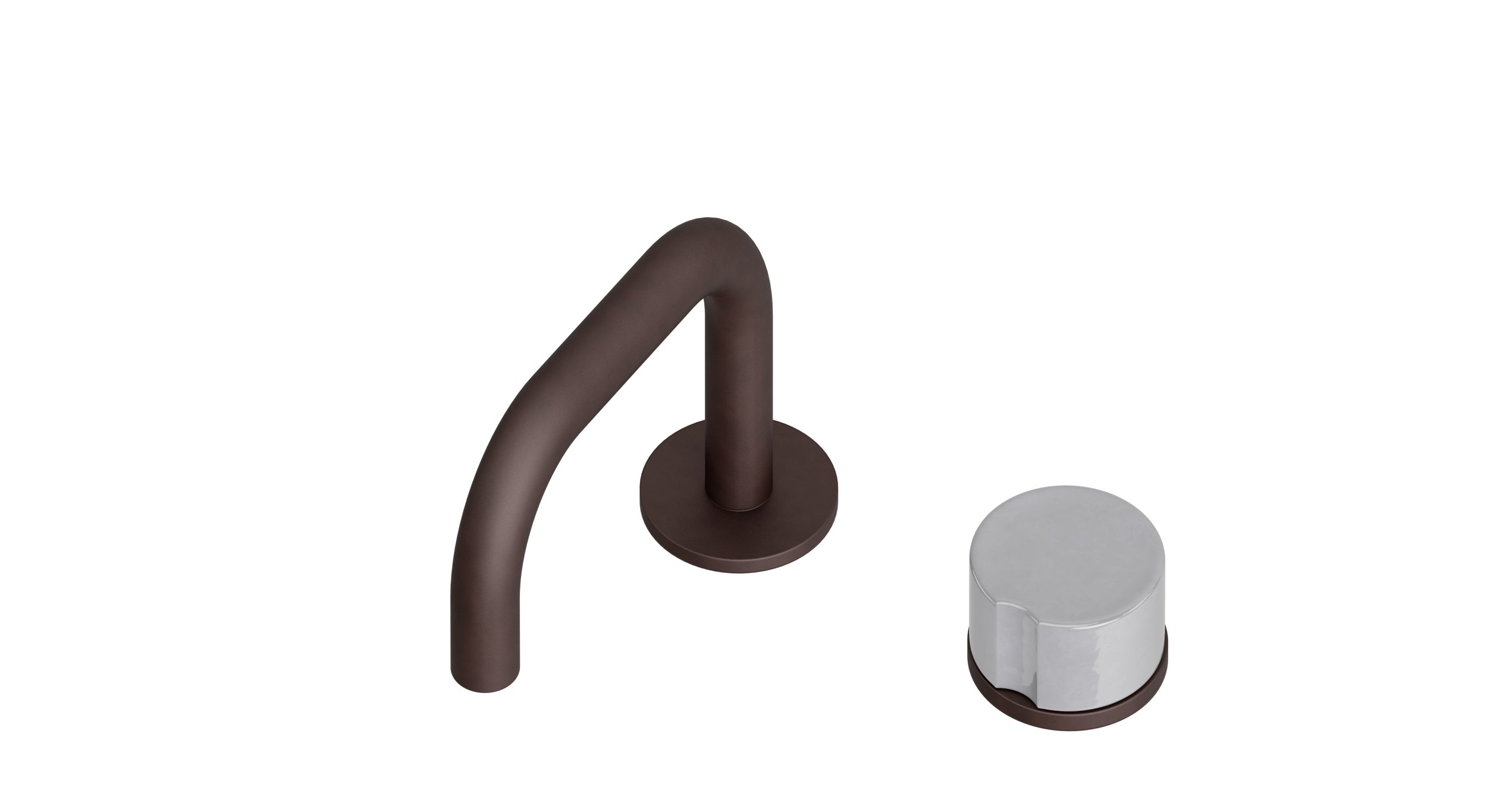 Foundry One Handle Deck Mount Squaretop Lavatory Faucet with Groove Ceramic Knob Handle in Architectural Copper