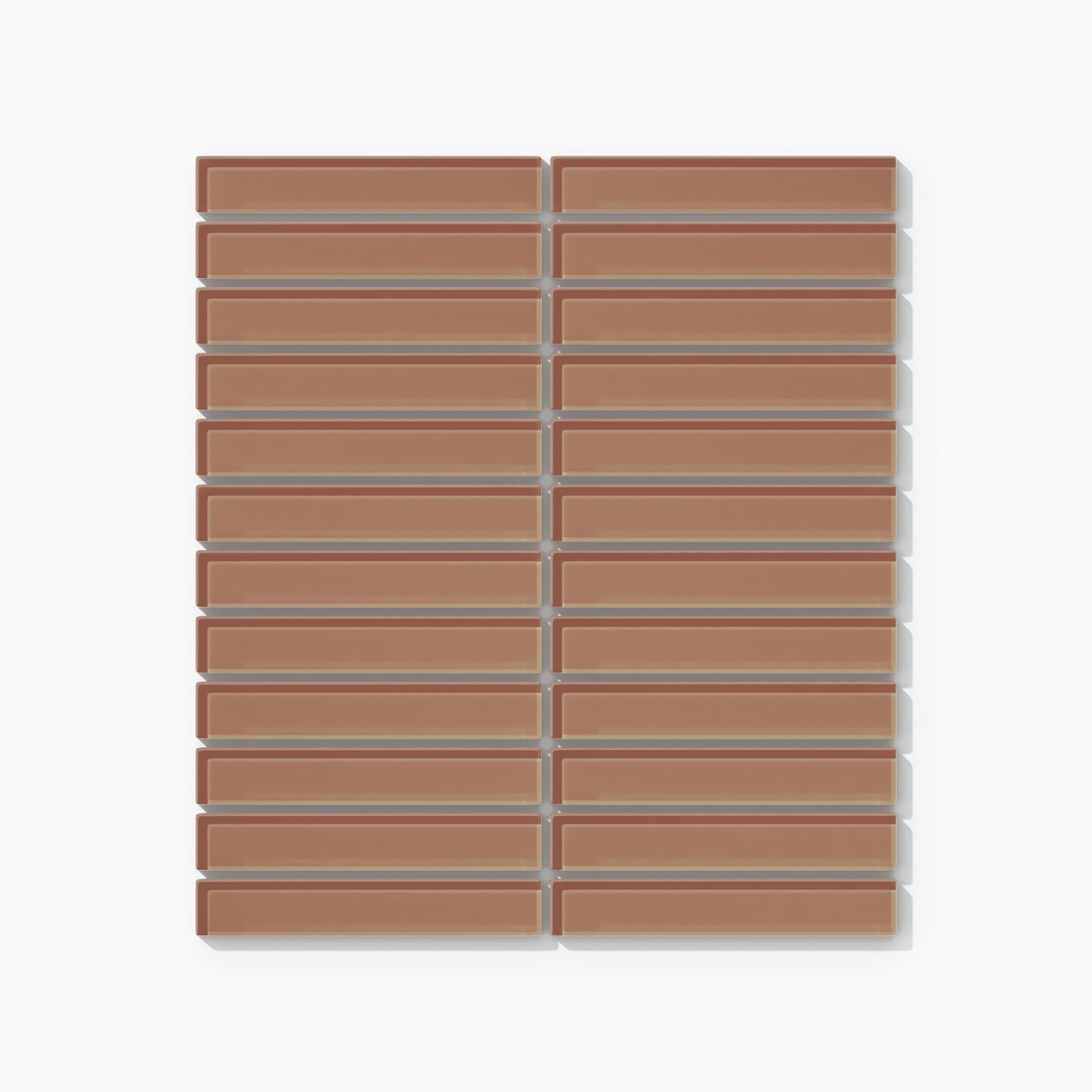 1x6 Straight Set Sheeted Glass Mosaic Tile in Sora Gloss