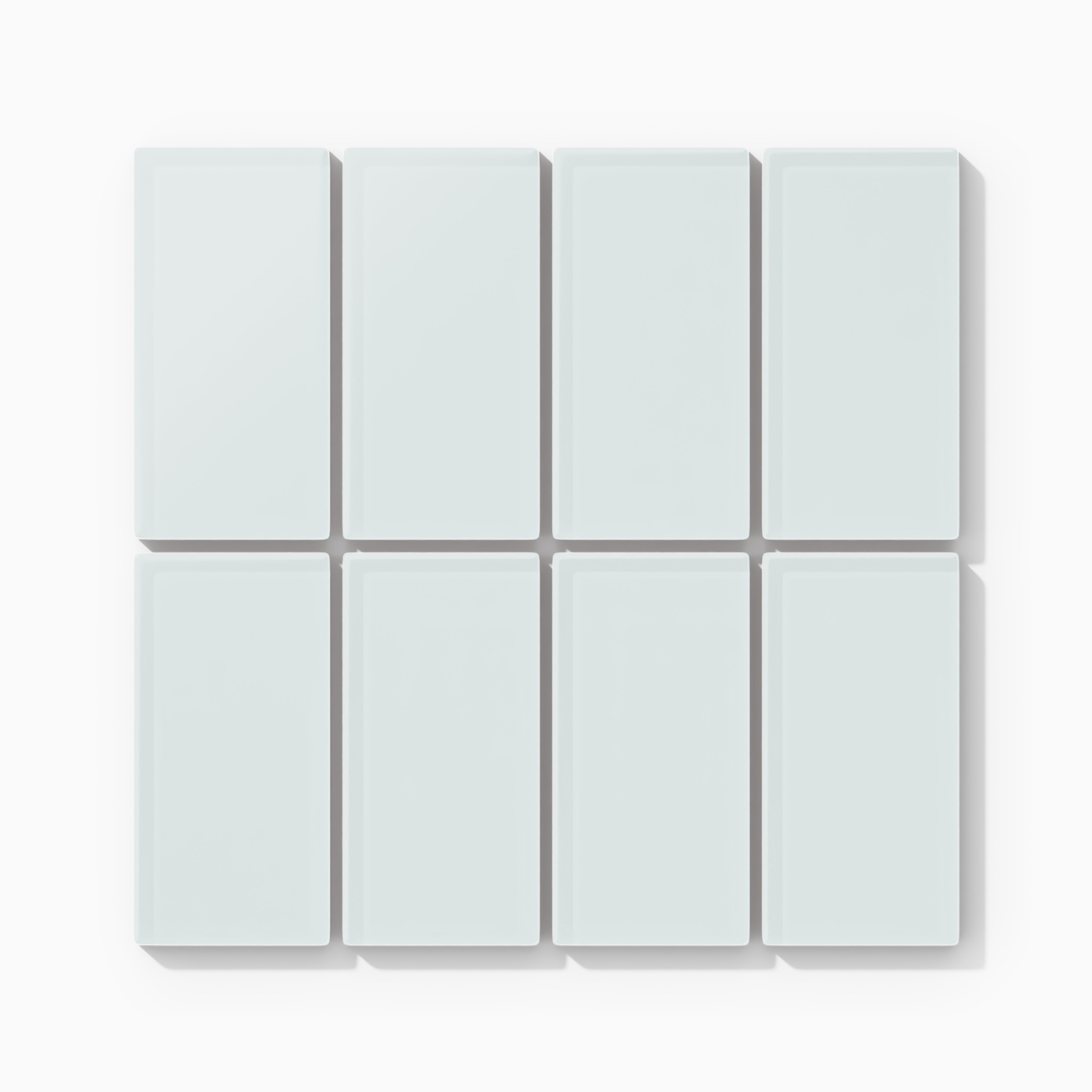 2x4 Straight Set Sheeted Glass Mosaic Tile in Warbler Matte