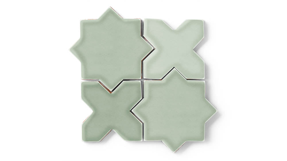 Star & Cross Original Ceramic Tile in Rosemary Gloss