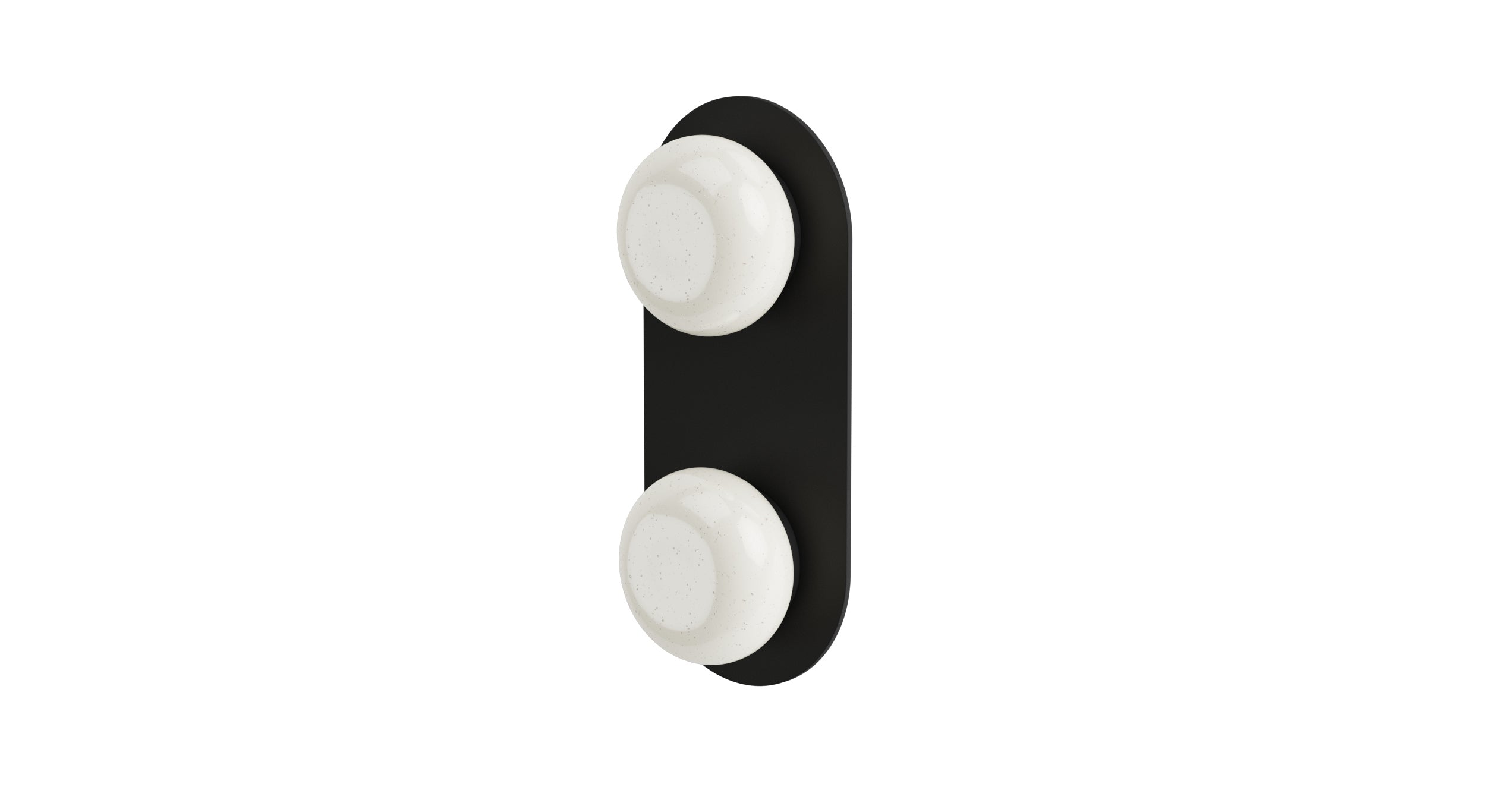 Foundry Two Handle Wall Mount Shower Trim with Pebble Ceramic Knob Handles in Matte Black