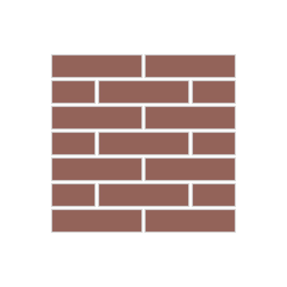 1x4 Half Offset Sheeted Original Ceramic Mosaic Tile in Mauve Matte