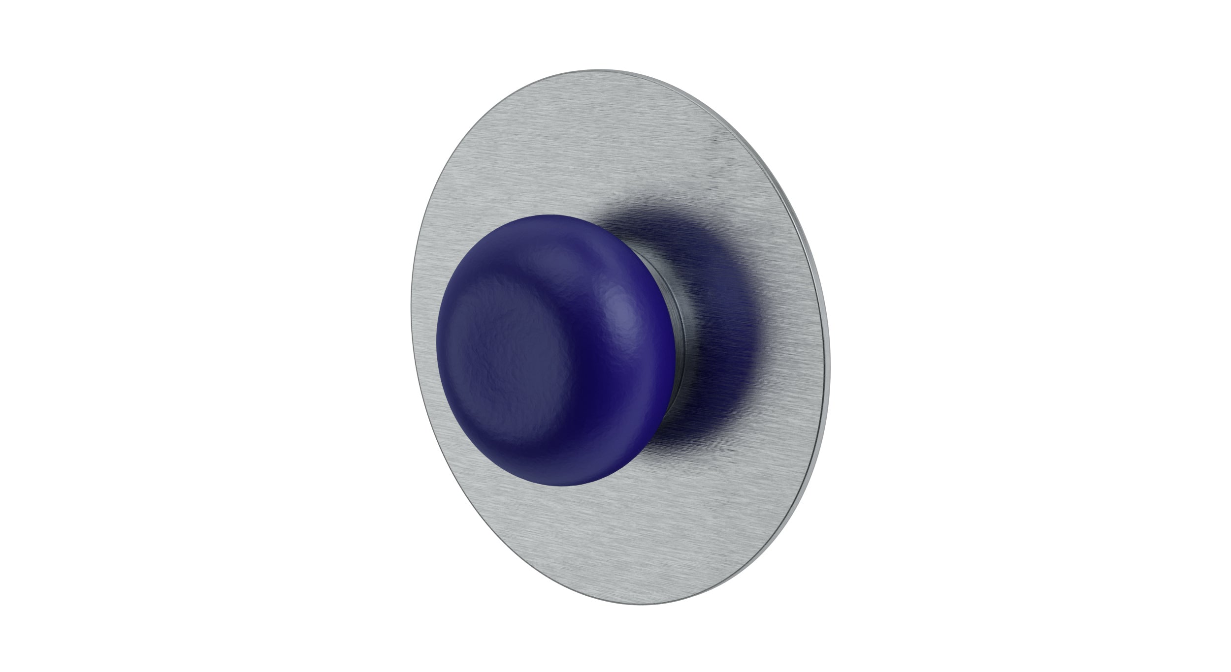 Foundry One Handle Wall Mount Shower Trim with Pebble Ceramic Knob Handle in Satin Chrome