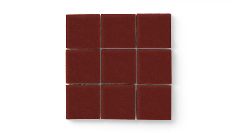 3x3 Straight Set Sheeted Original Ceramic Mosaic Tile in Vintage Leather Matte